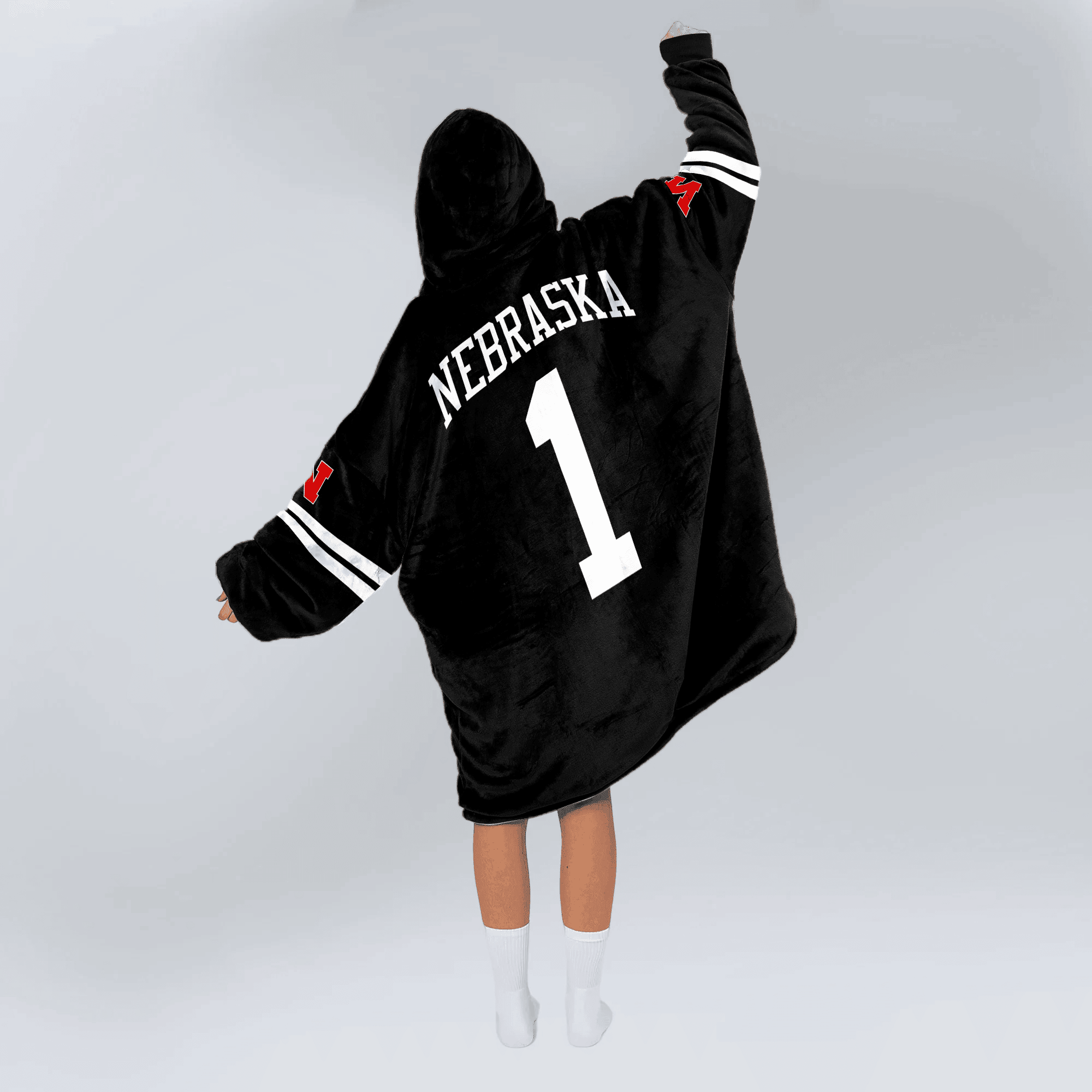 Adult 1 Nebraska Football Unisex Blanket Hoodie