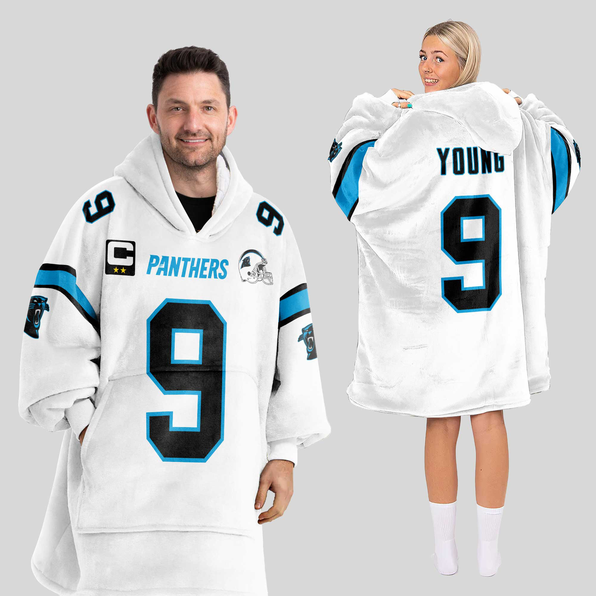 Adult Captain 9 Carolina Football Unisex Blanket Hoodie