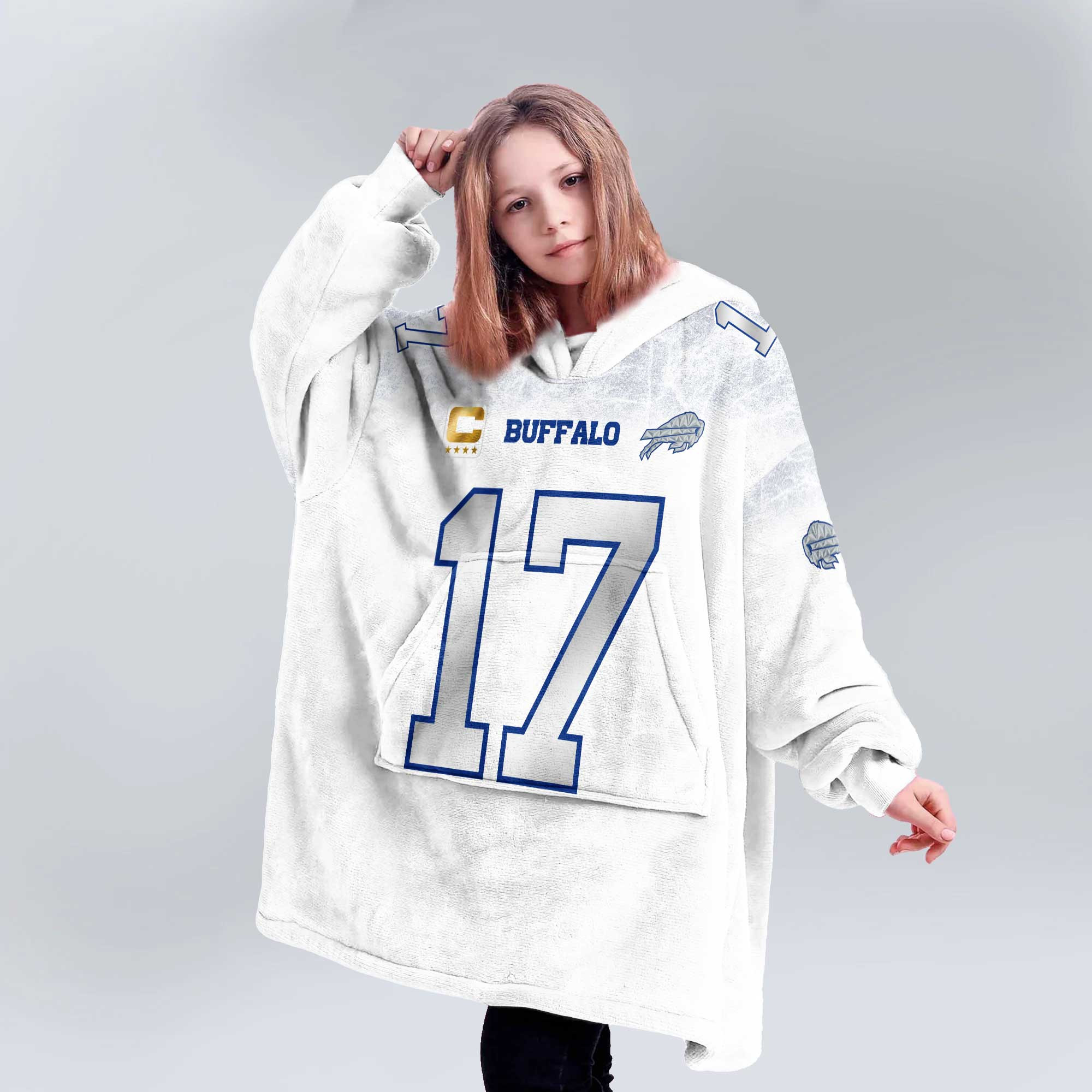 Captain J.A 17 Buffalo Football Unisex Blanket Hoodie