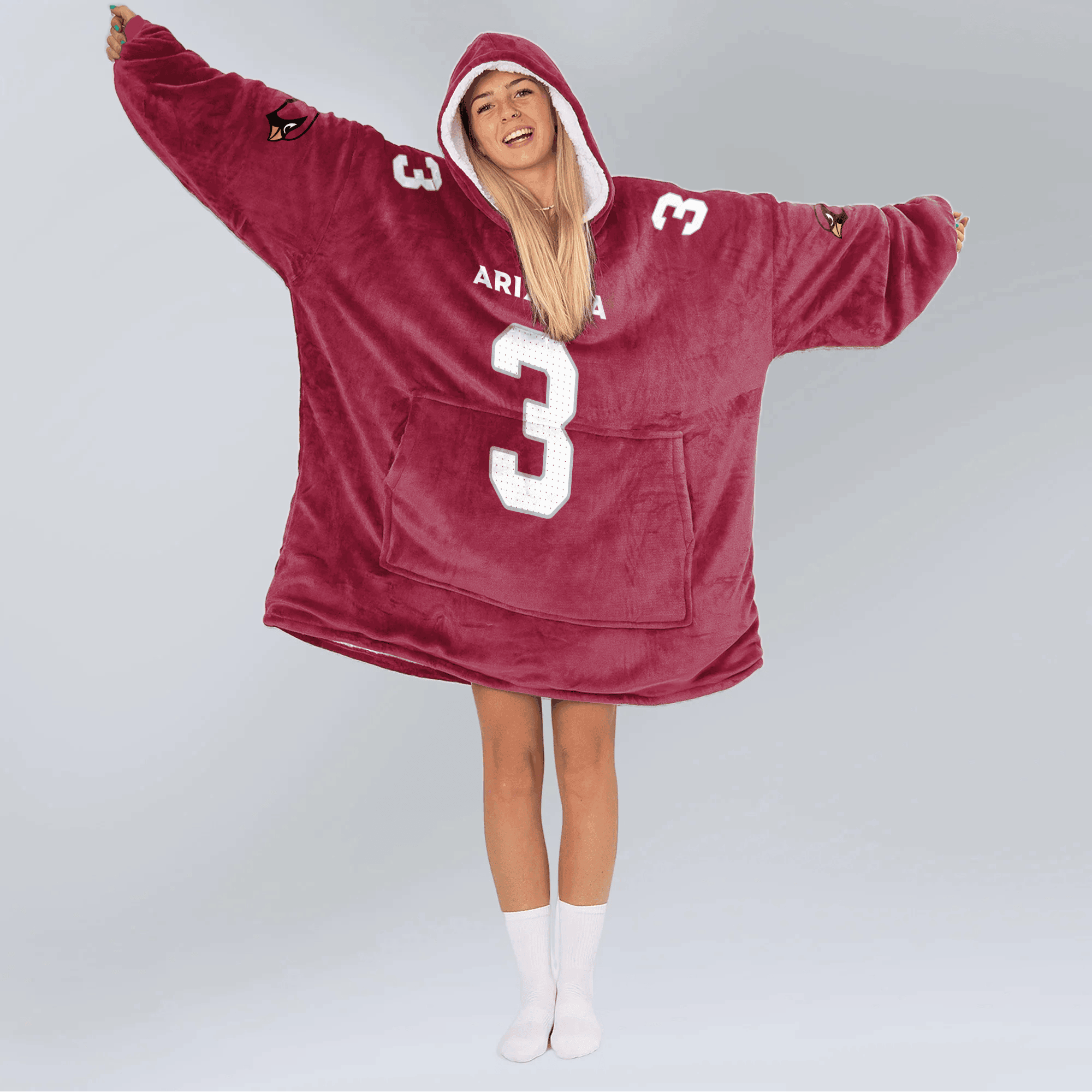 Adult 3 Arizona Football Unisex Blanket Hoodie