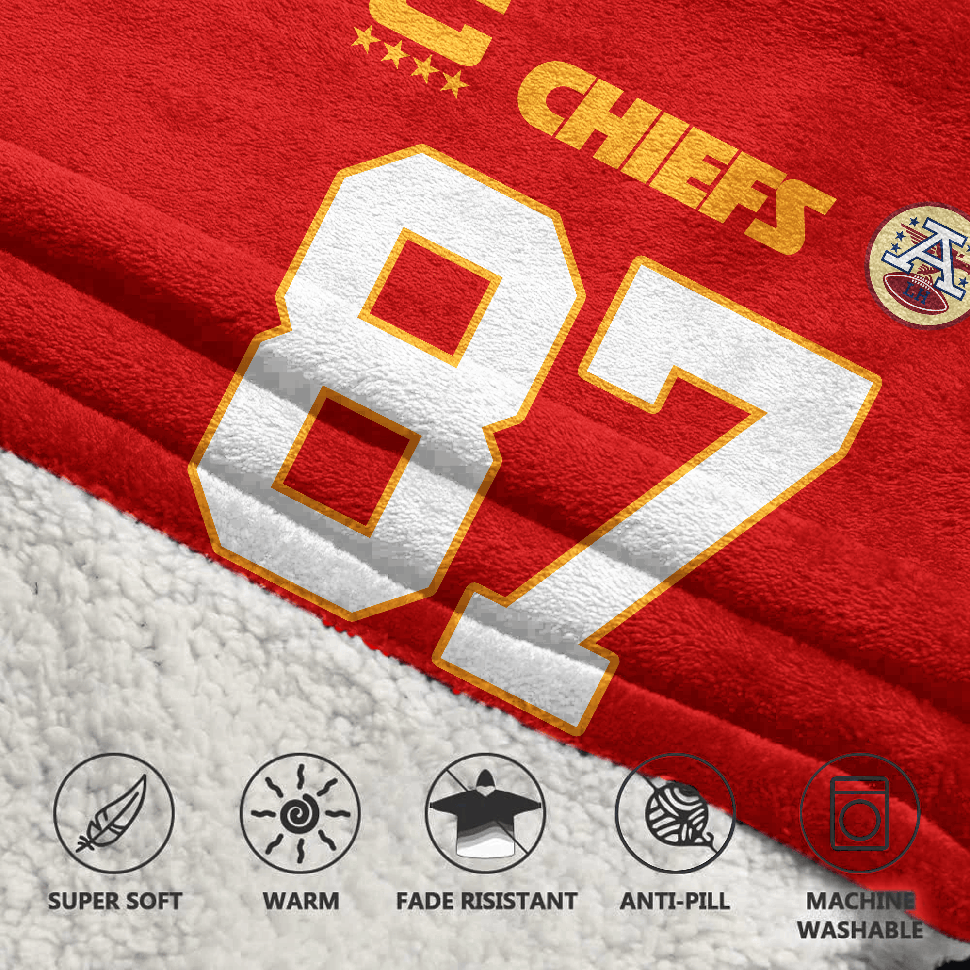 Kid T.K 87 Captain Kansas City Football Unisex Blanket Hoodie