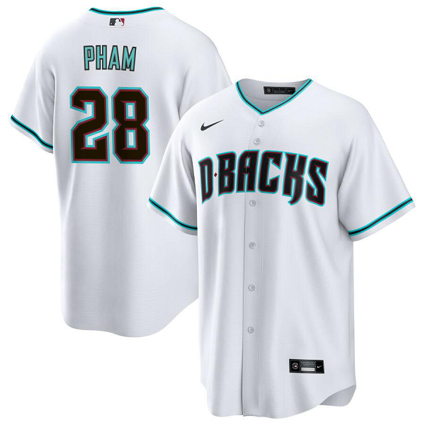 Men's Arizona Diamondbacks #28 Tommy Pham  White Alternate Cool Base MLB Jersey