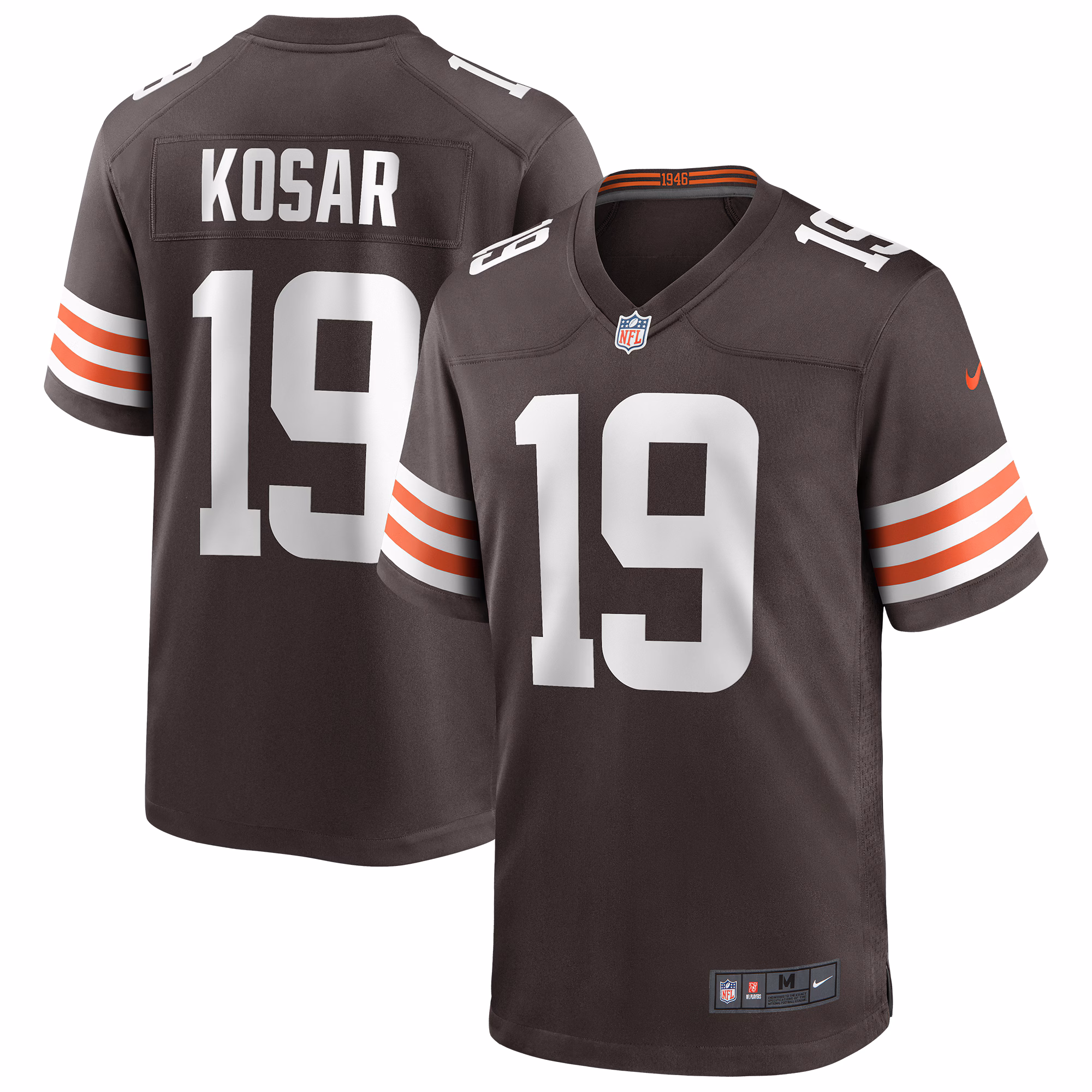 Bernie Kosar #19 Cleveland Browns Game Retired Player Jersey - Brown