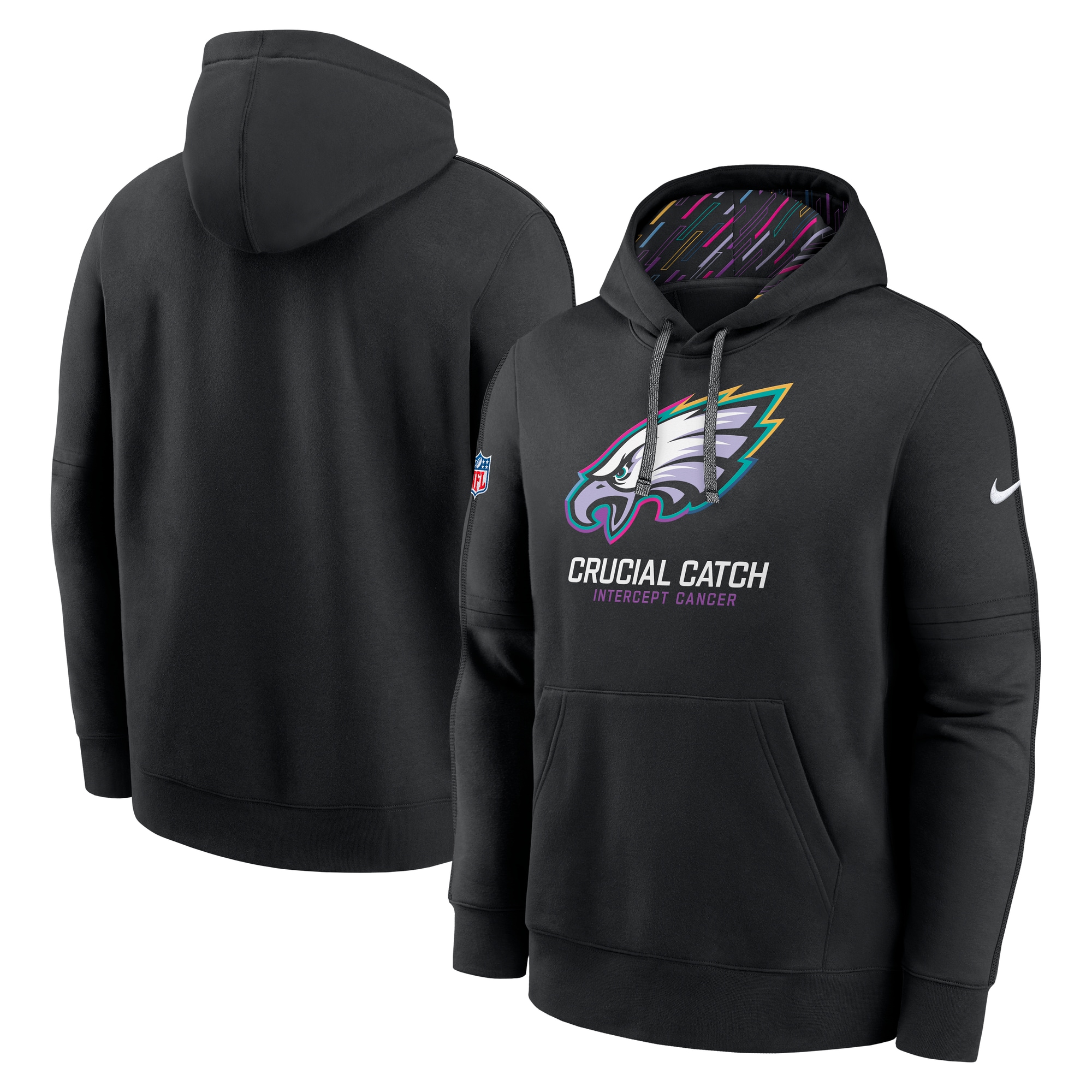 Philadelphia Eagles 2024 NFL Crucial Catch Club Pullover Hoodie - Black