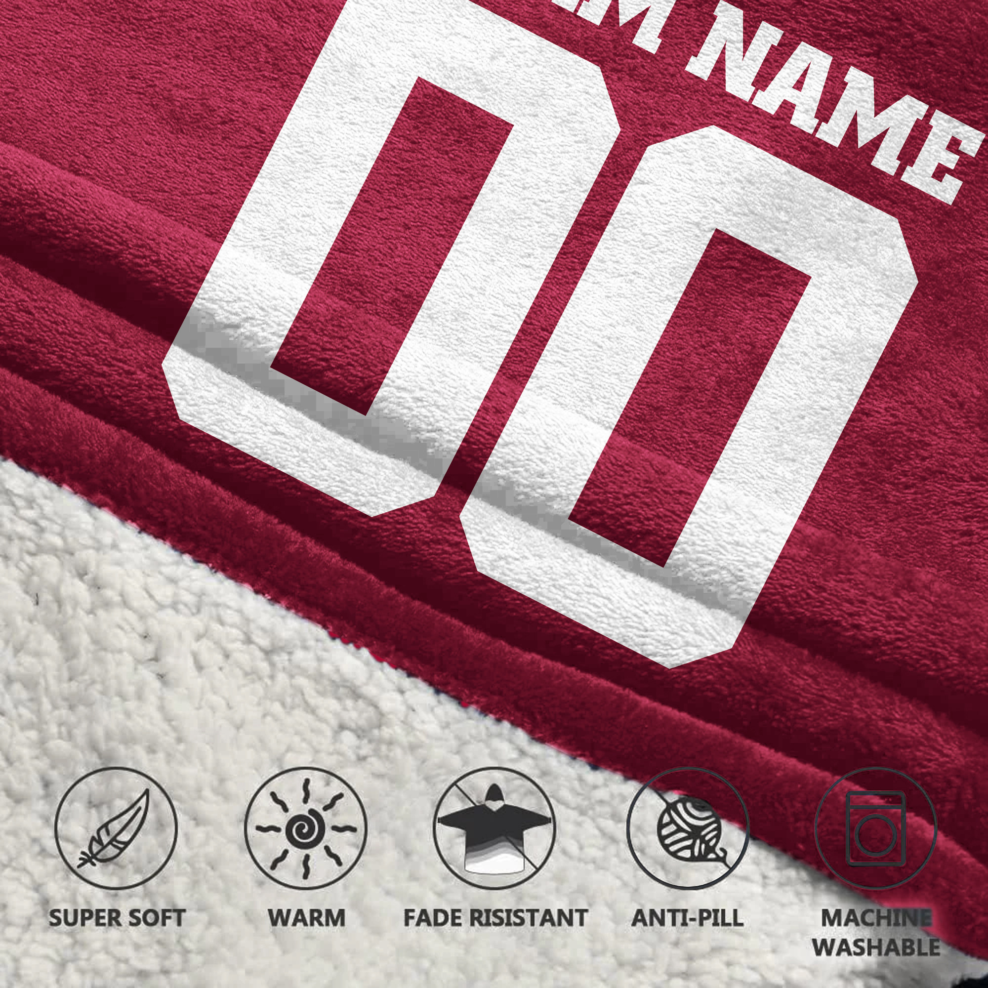 Adult Custom Blanket Hoodie Alabama Inspired Color