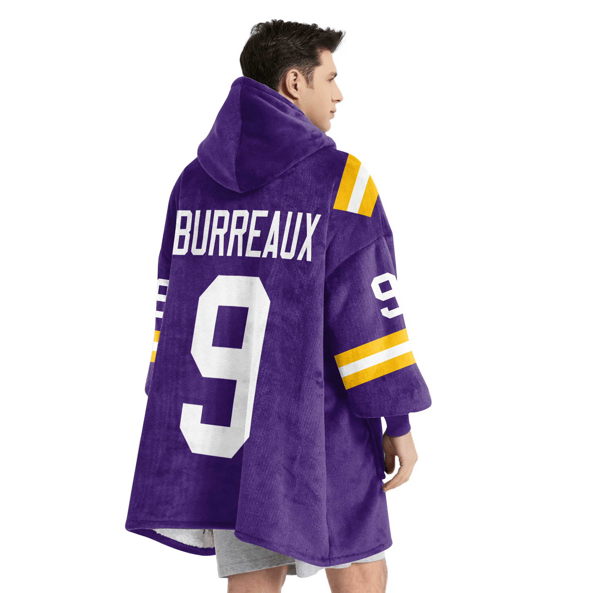 Adult J.B 9 LSU Football Unisex Blanket Hoodie