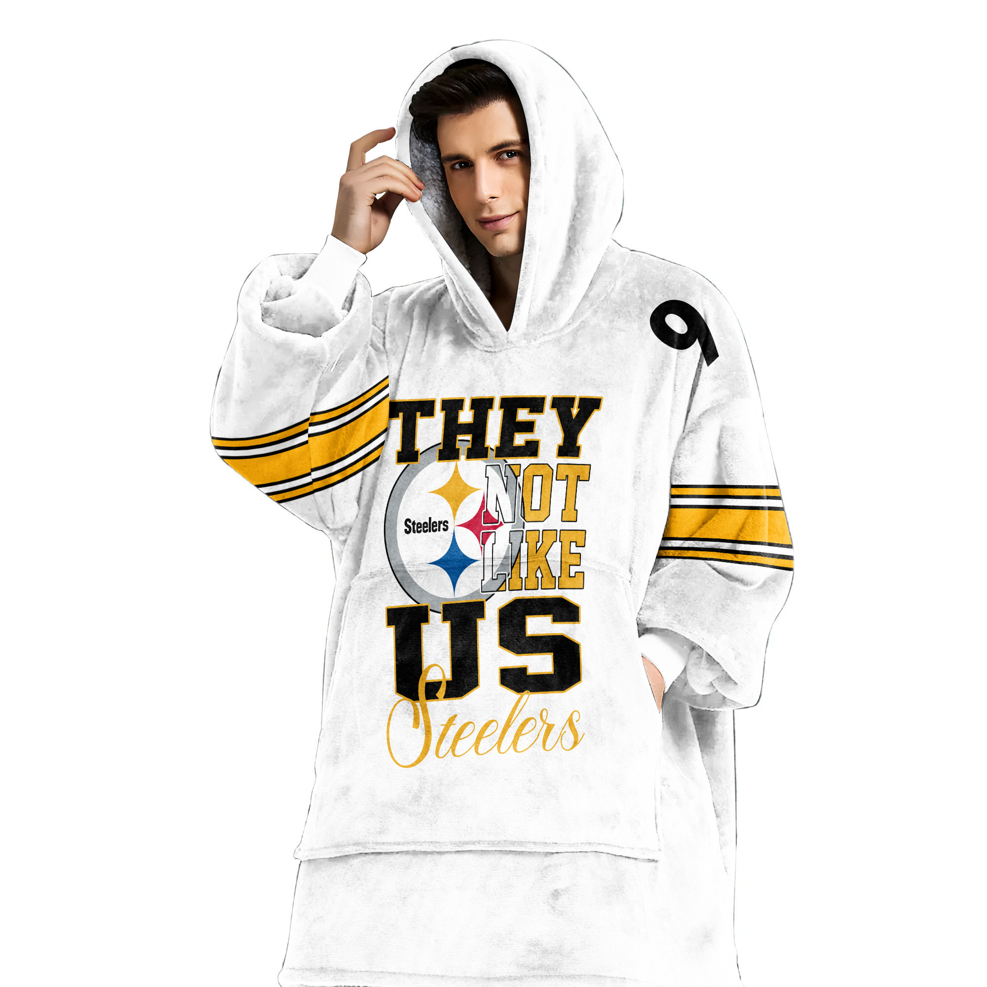 Adult They Not Like Us 90 Pittsburgh Football Unisex Blanket Hoodie