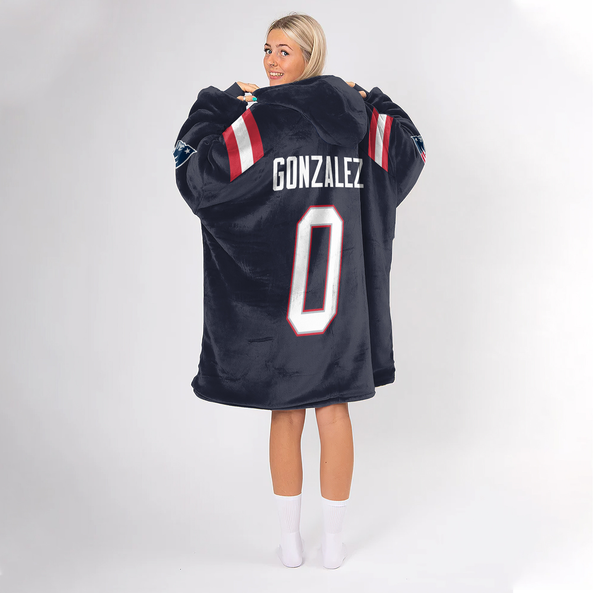 Adult CG 0 New England Football Unisex Blanket Hoodie