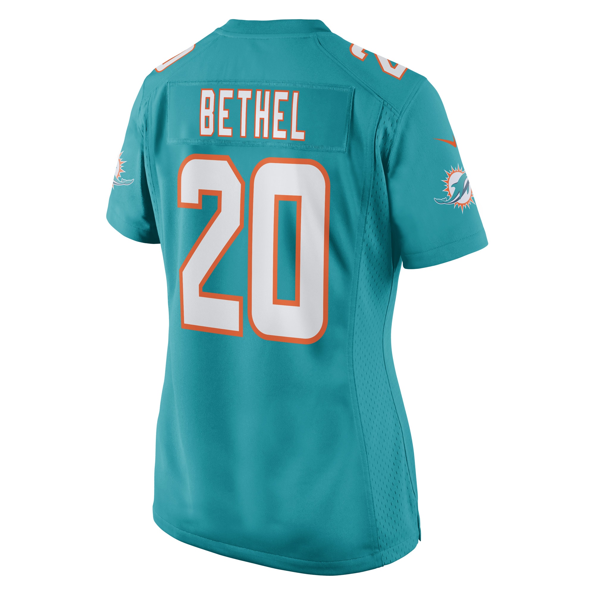 Justin Bethel Miami Dolphins Women's Game Player Jersey - Aqua