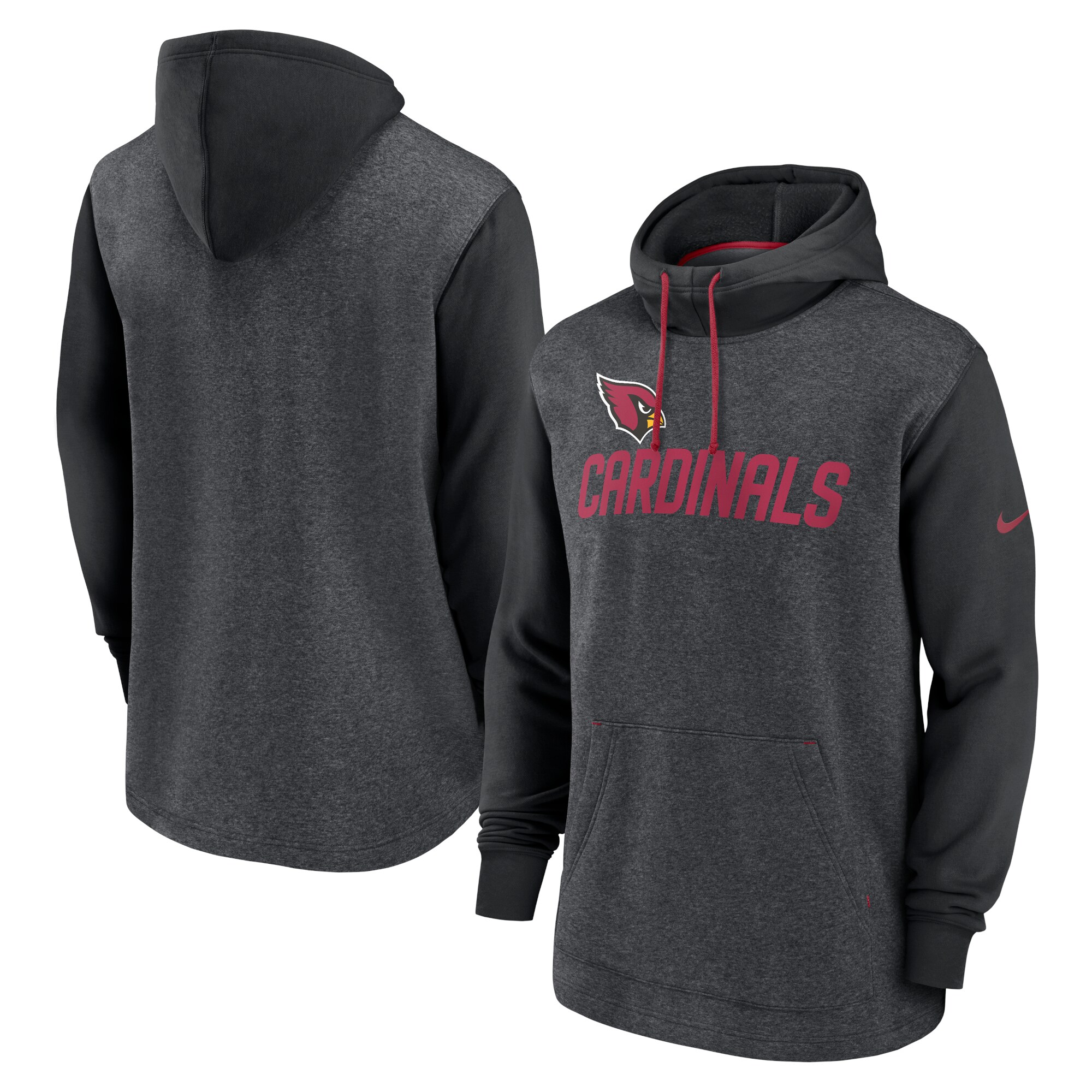 Arizona Cardinals Surrey Legacy Pullover Hoodie - Heathered Charcoal/Black