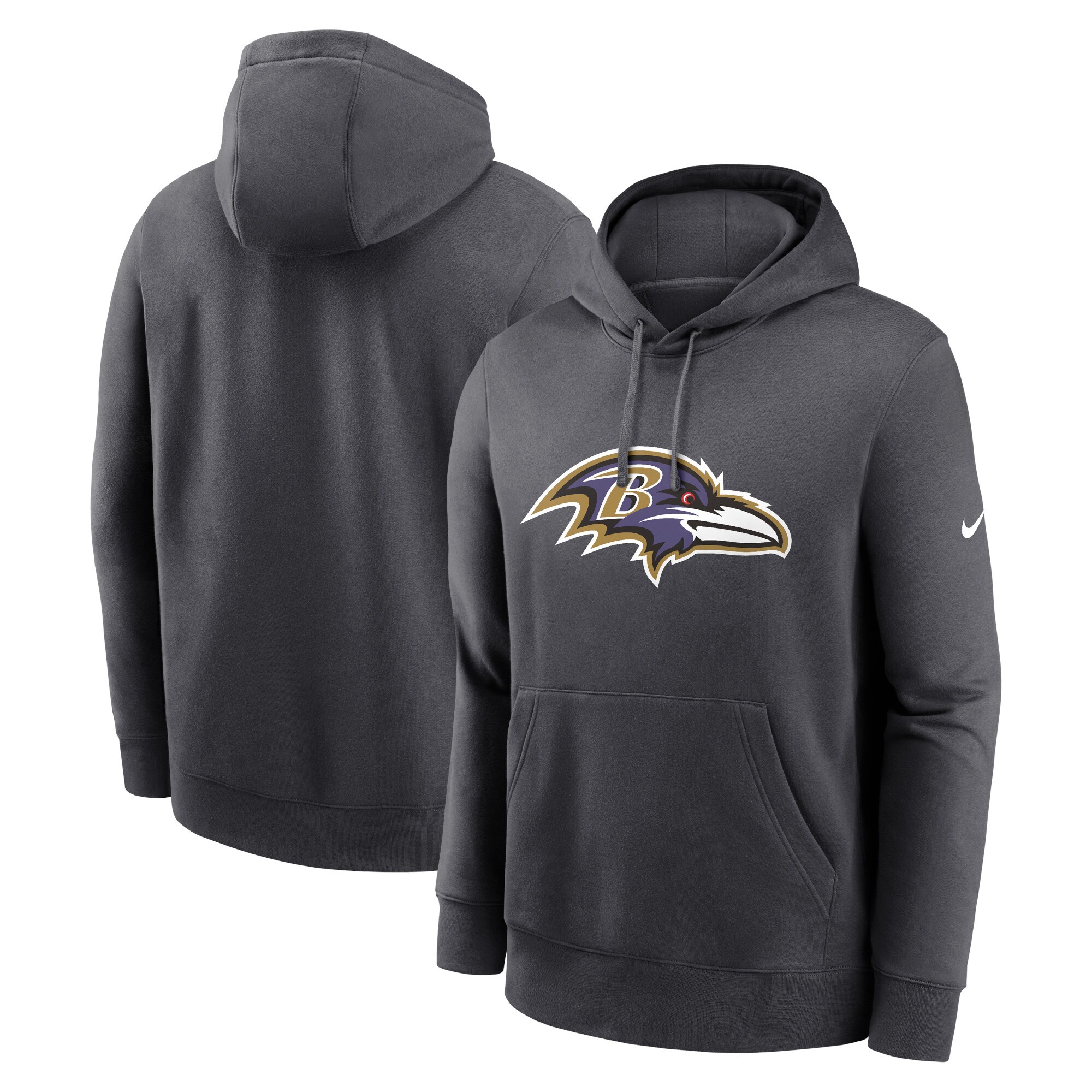 Baltimore Ravens Club Logo Pullover Hoodie - Black