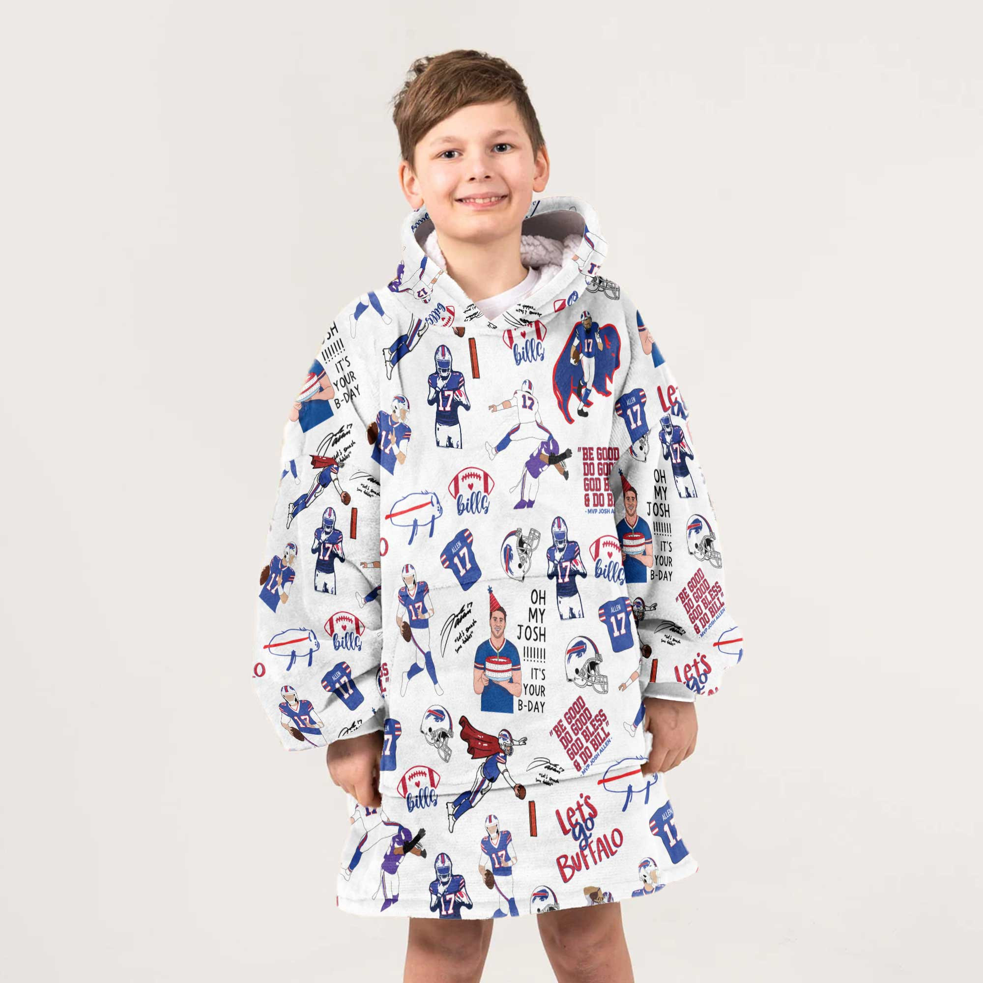 Pattern J.A 17 Buffalo Football Unisex Blanket Hoodie