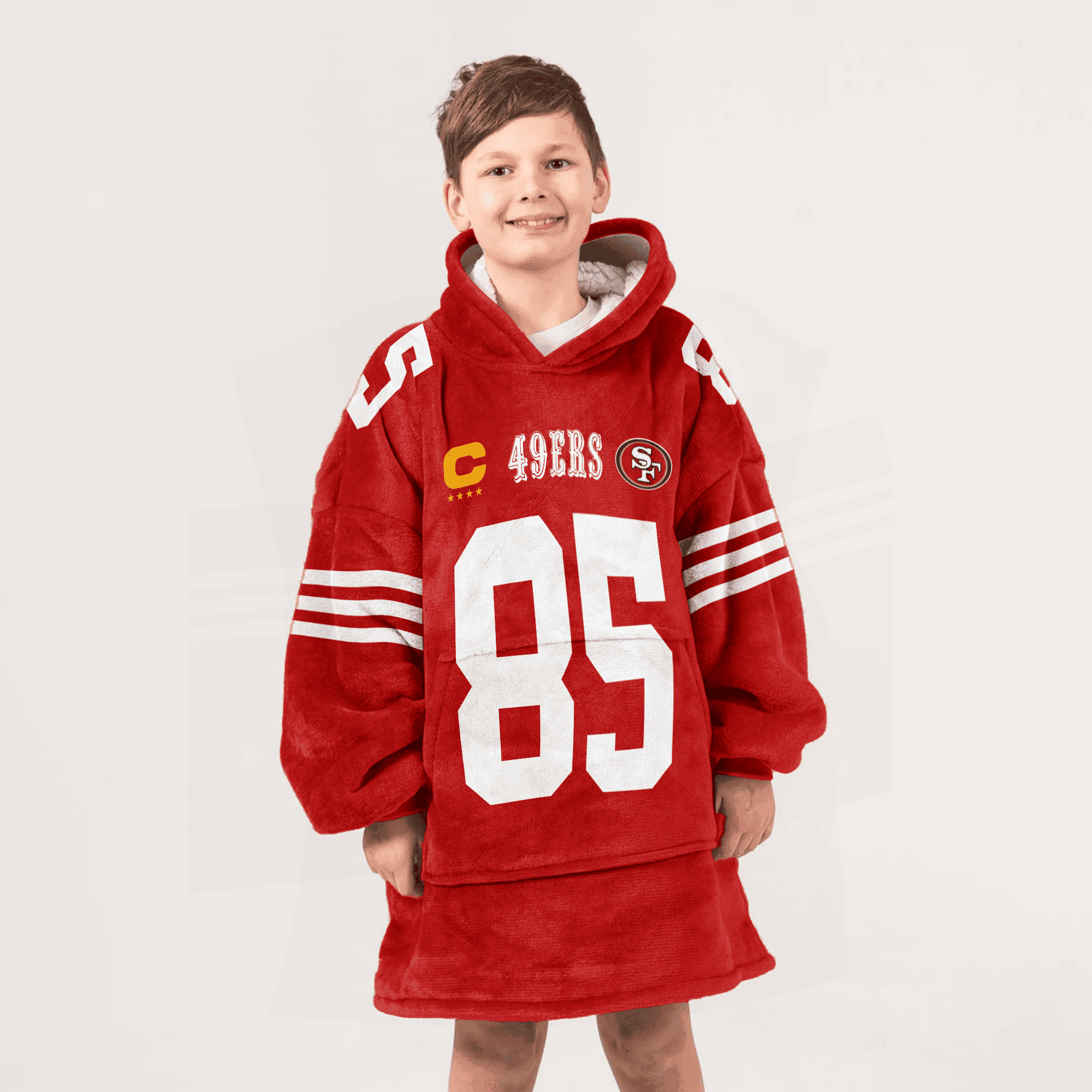 Adult Captain 85 San Francisco 49ers Football Unisex Blanket Hoodie