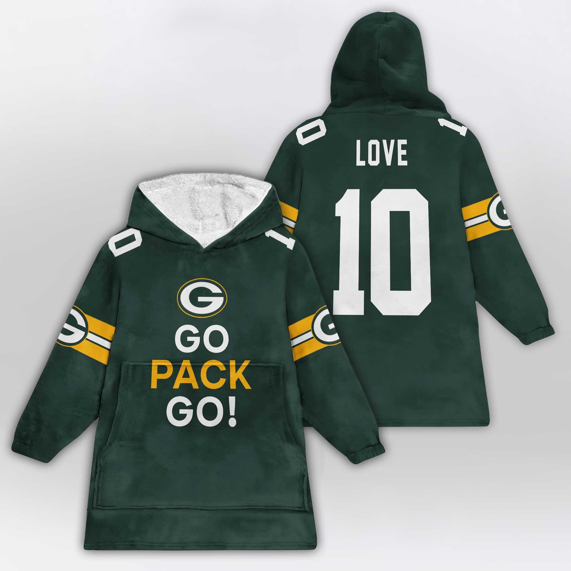 Go Pack Go! Green Bay Football Unisex Blanket Hoodie