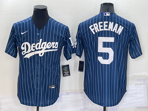 Men's  Los Angeles Dodgers #5 Freddie Freeman Blue Throwback MLB Cool Base Jersey