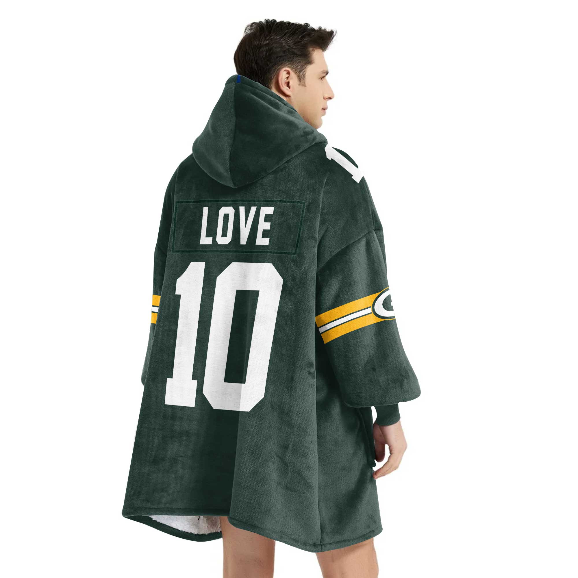 Adult 10 Green Bay Football Unisex Blanket Hoodie