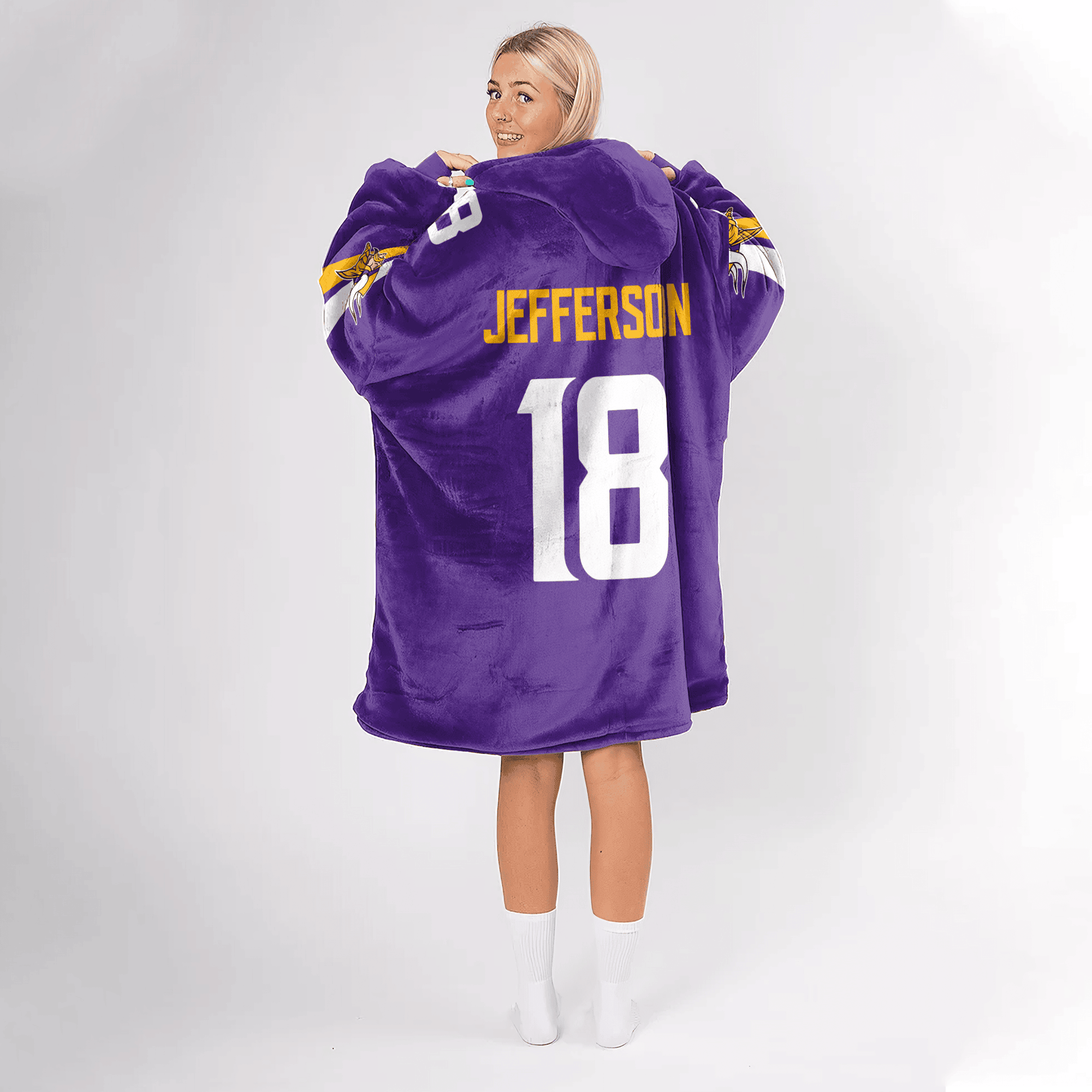 Adult 18 Minnesota Football Unisex Blanket Hoodie