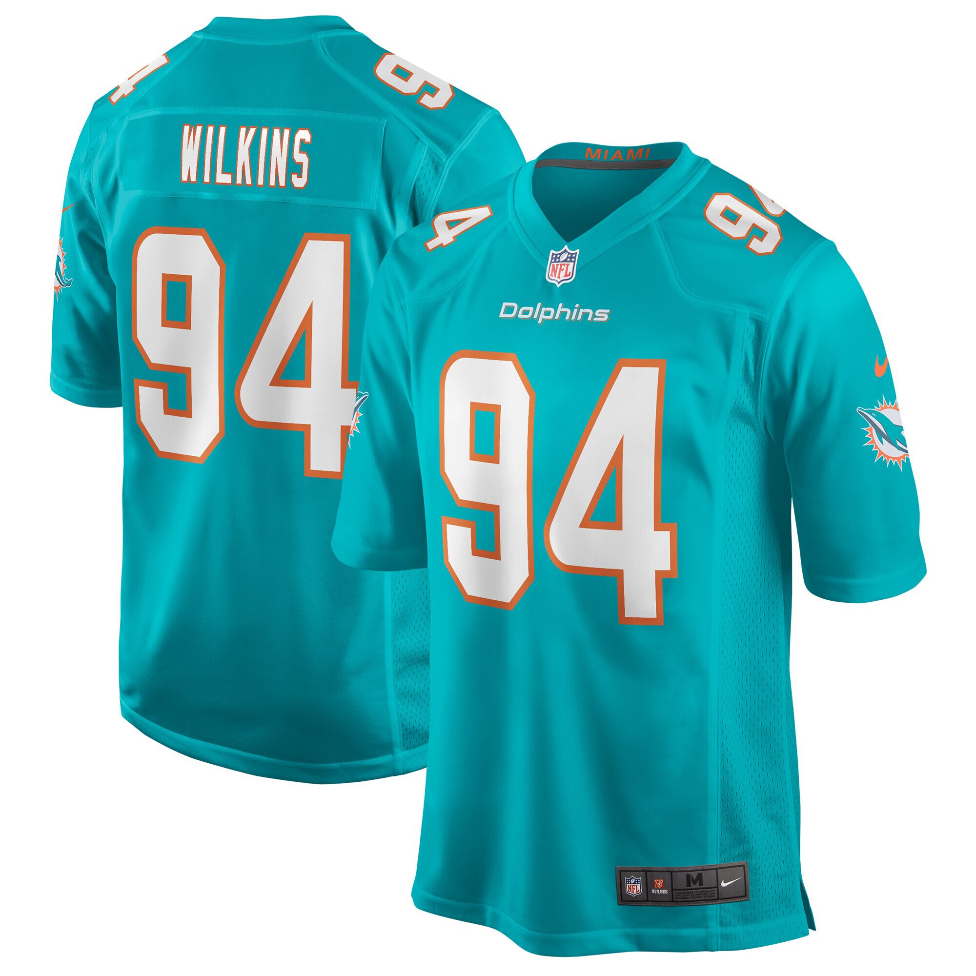 Christian Wilkins Miami Dolphins  Game Jersey - Aqua