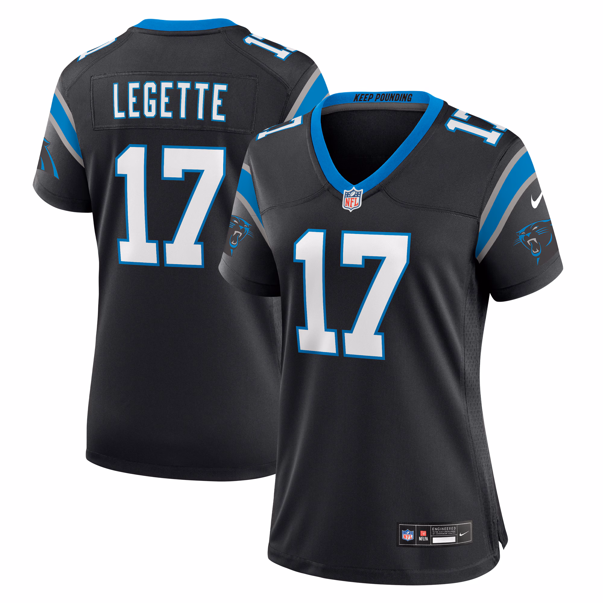 Xavier Legette Carolina Panthers Women's Game Jersey -  Black