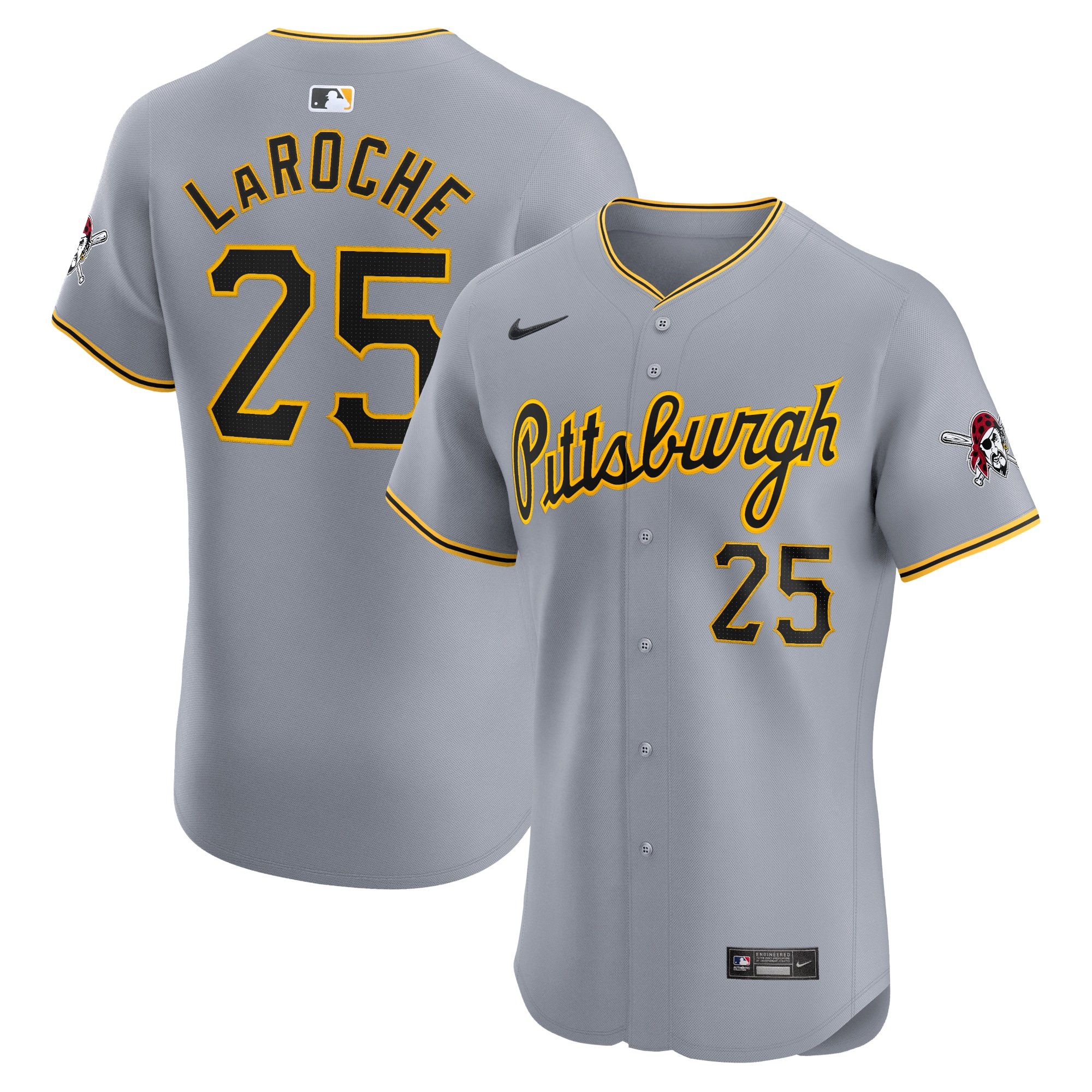 Men's Pittsburgh Pirates Adam LaRoche  Gray Road Elite Player Jersey