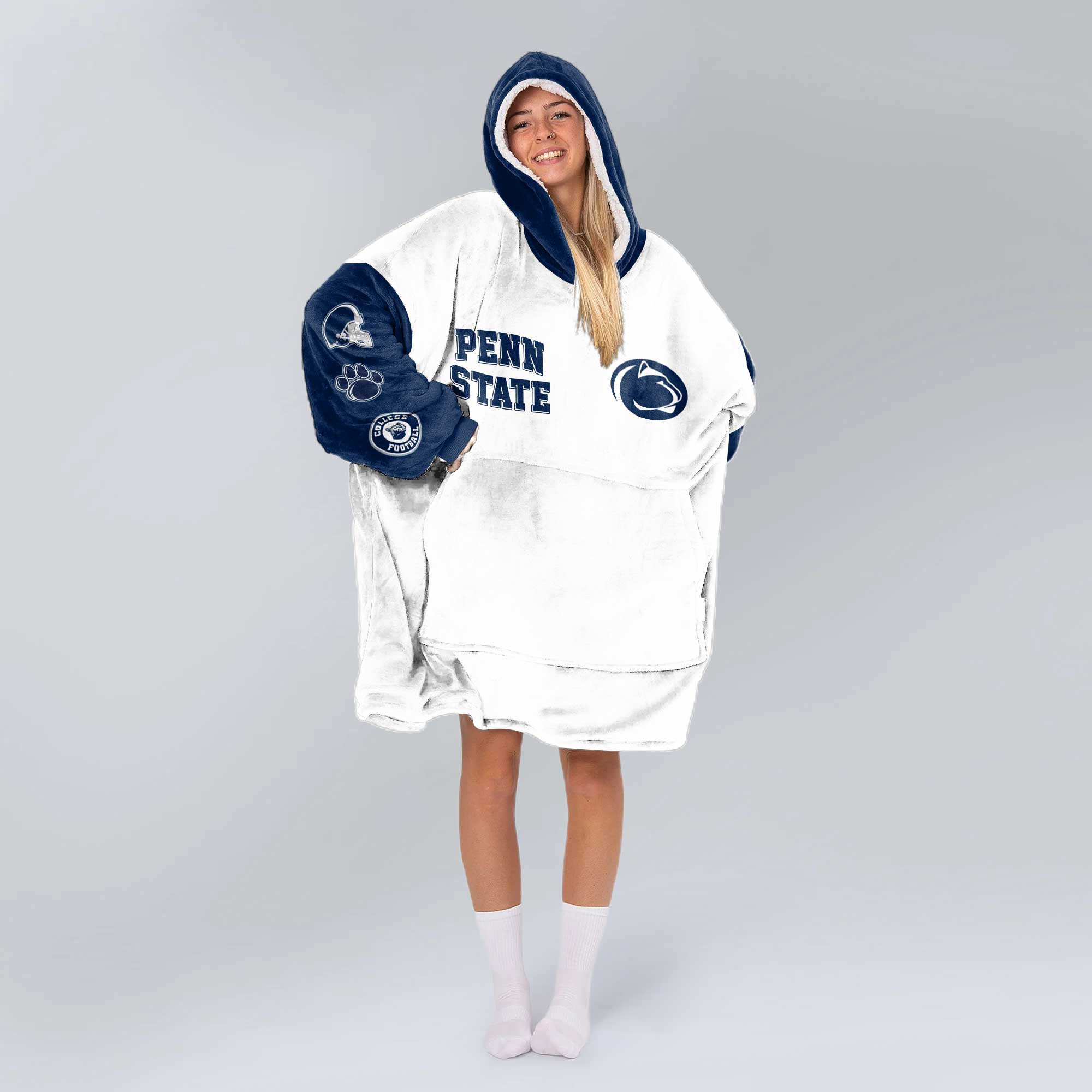 Adult Penn State Football Unisex Blanket Hoodie