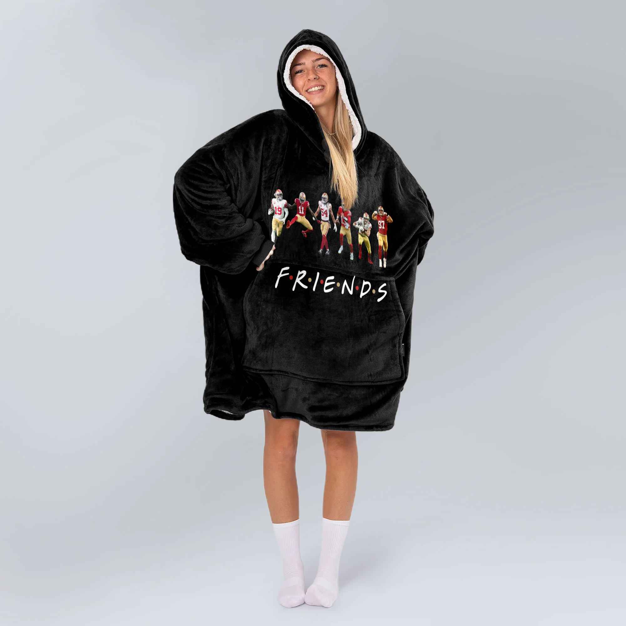 Adult Friends San Francisco 49ers Football Unisex Blanket Hoodie
