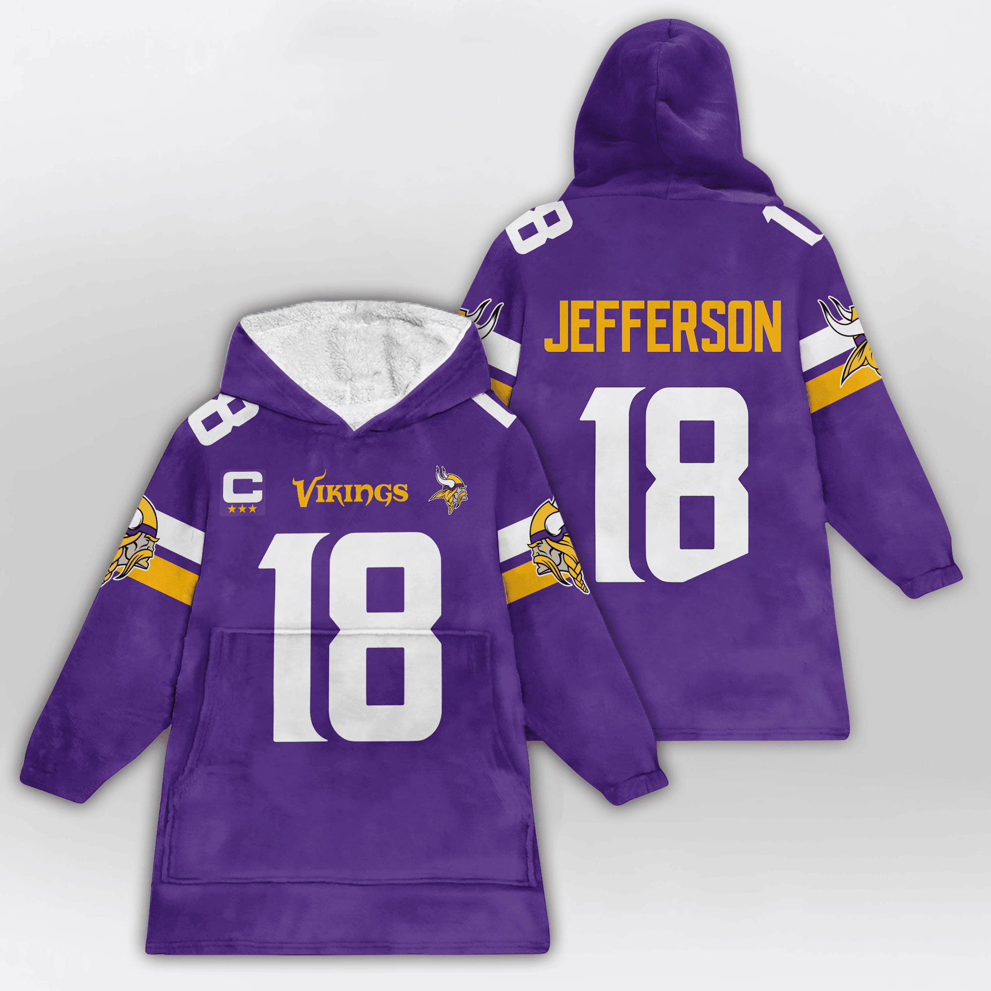 Kid 18 Minnesota Football Unisex Blanket Hoodie