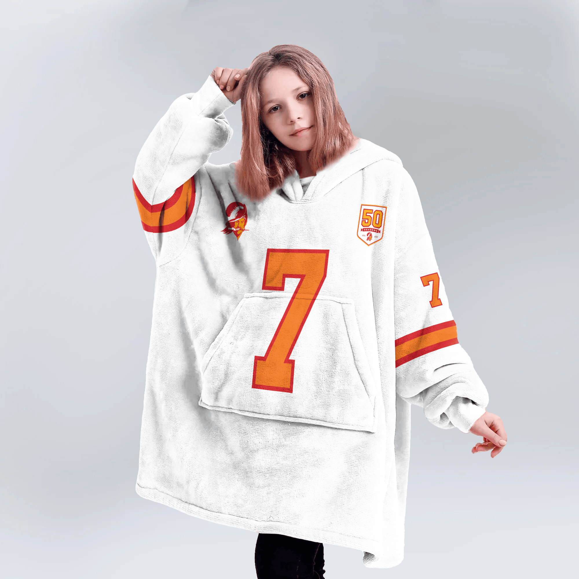 Kid B.I 7 Tampa Bay Football 50th Season Game Unisex Blanket Hoodie