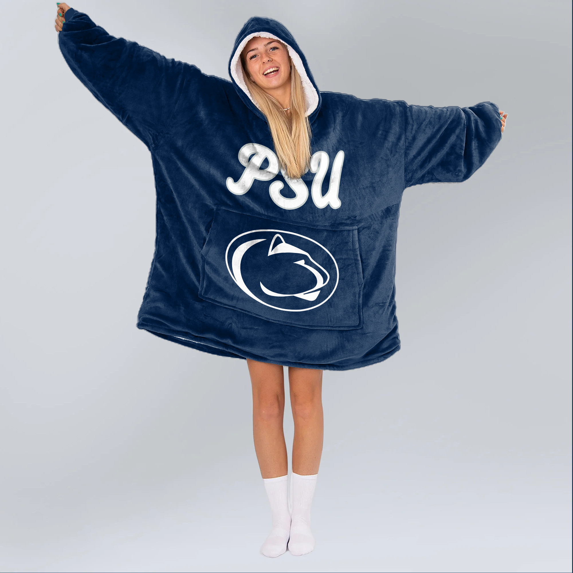Adult Penn State Football Unisex Blanket Hoodie