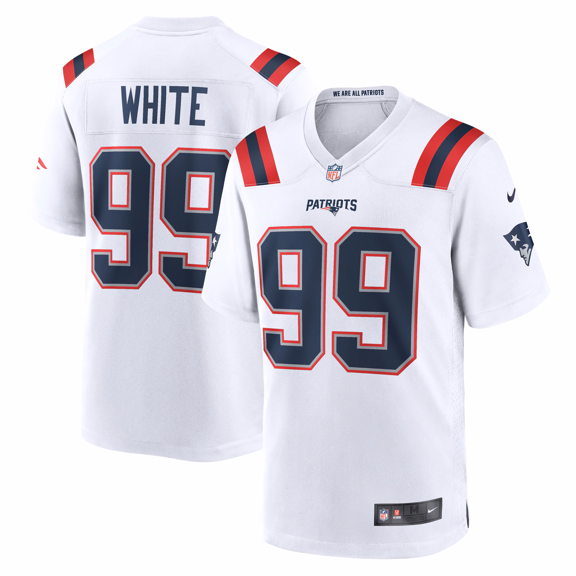 Keion White New England Patriots Alternate Team Game Jersey - Red