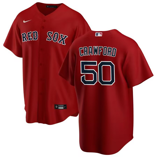 Men's Boston Red Sox #50 Kutter Crawford  Red Alternate Stitched Cool Base Jersey