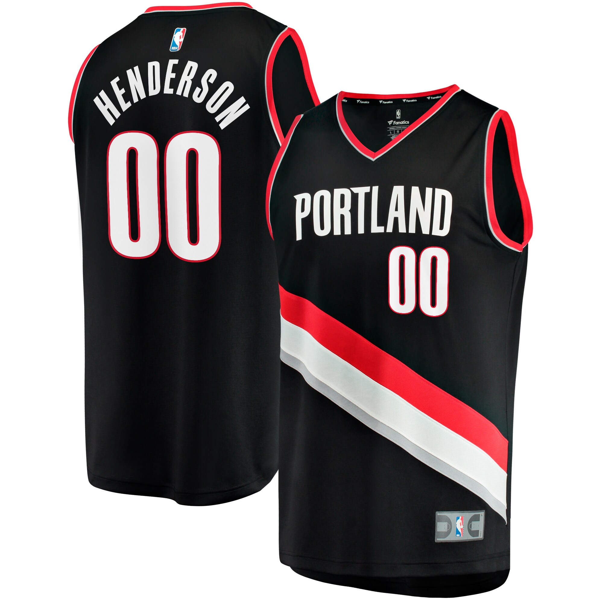 Scoot Henderson Portland Trail Blazers  2023 NBA Draft First Round Pick Fast Break Replica Jersey - Icon Edition - Black