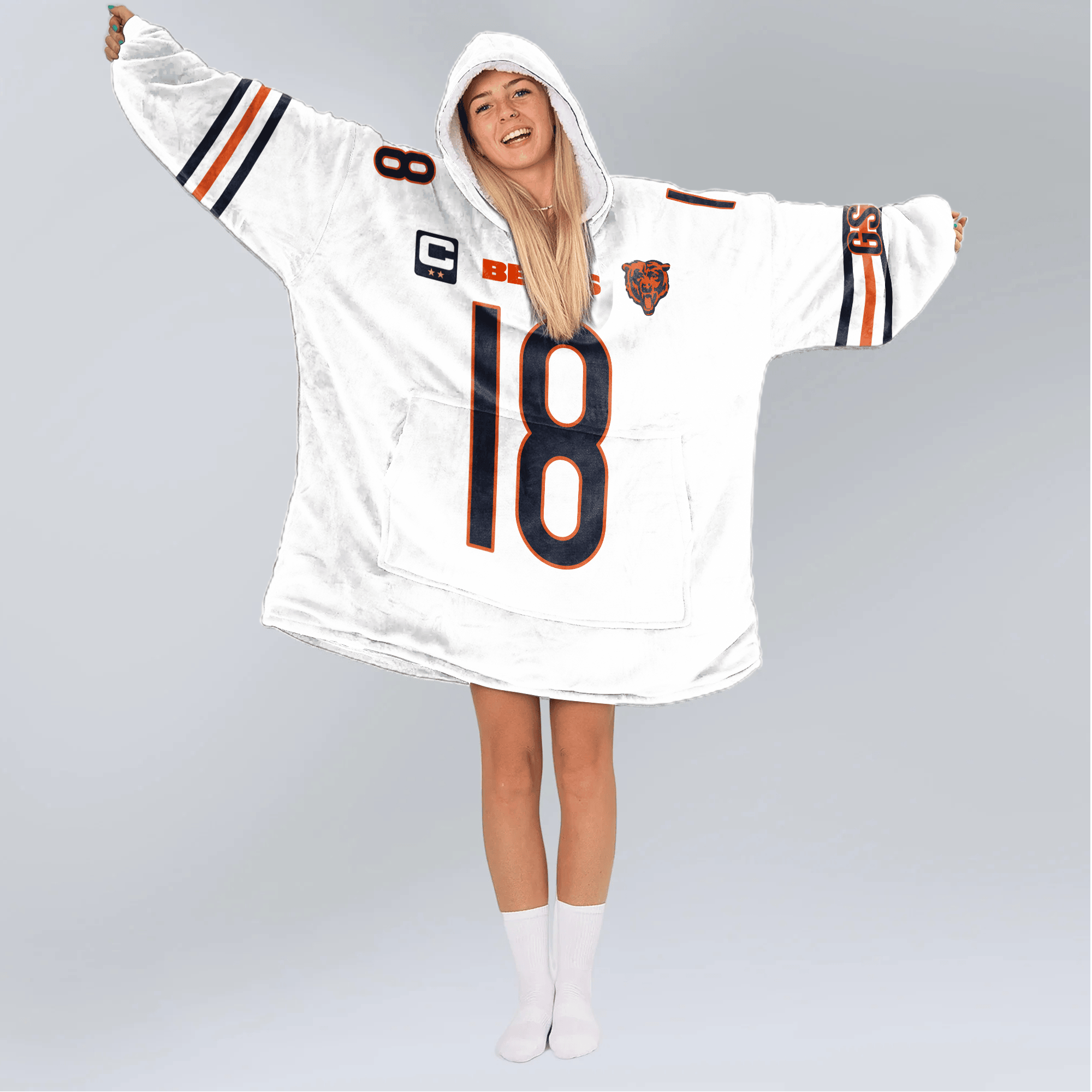 Adult C.W 18 Captain Chicago Football Unisex Blanket Hoodie