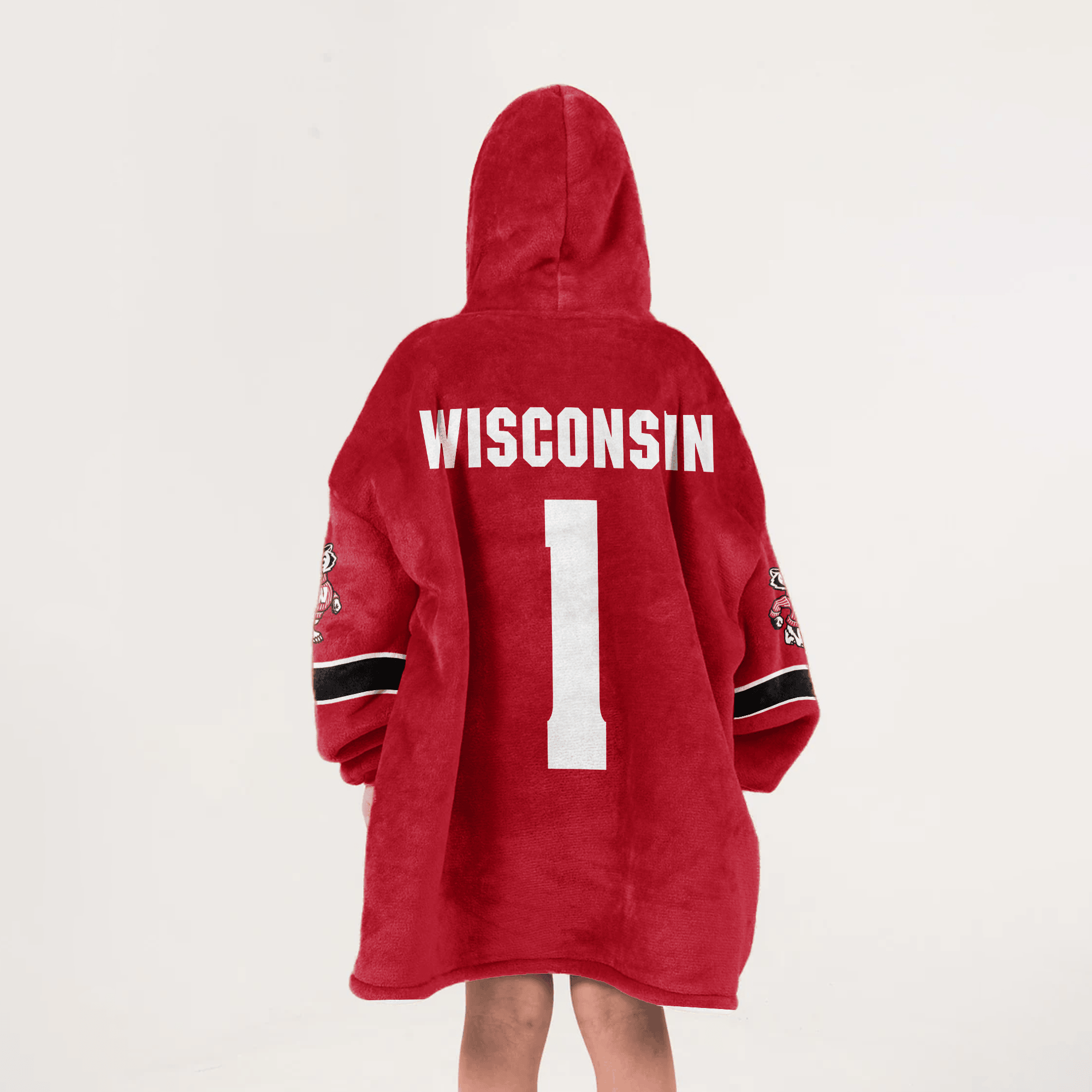Kid #1 Wisconsin Football Unisex Blanket Hoodie