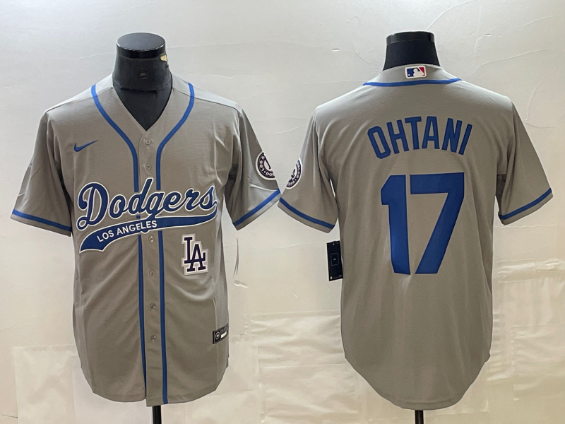 Men's Los Angeles Dodgers #17  Grey Shohei Ohtani Ohtani Jersey