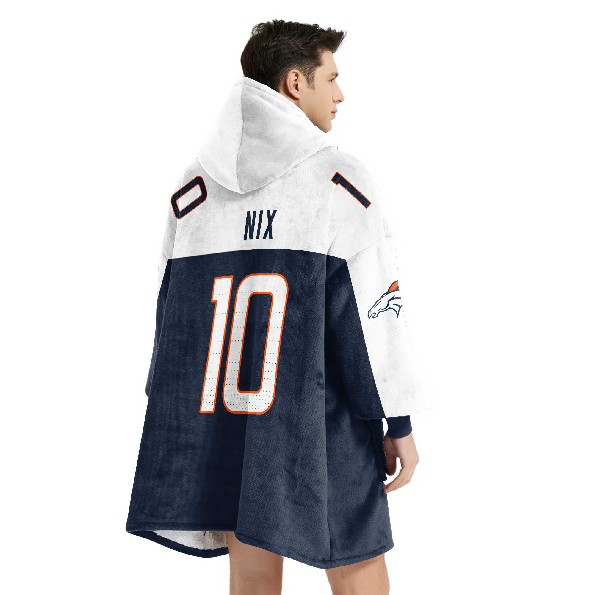 Adult 10 Denver Football Unisex Blanket Hoodie