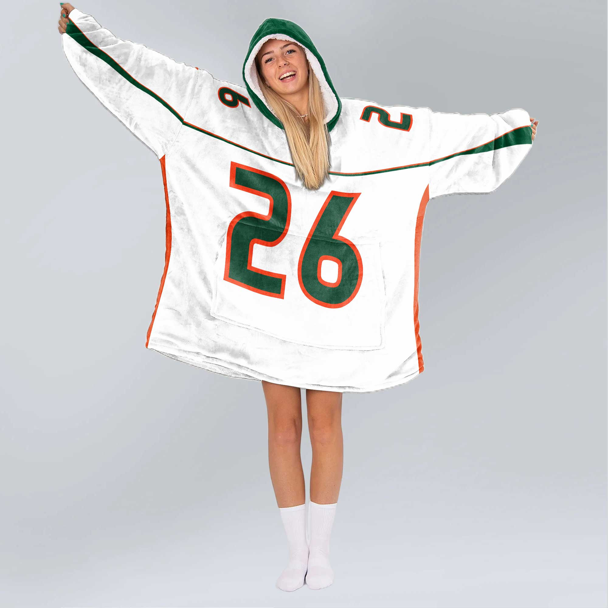Adult 26 Miami Football Unisex Blanket Hoodie