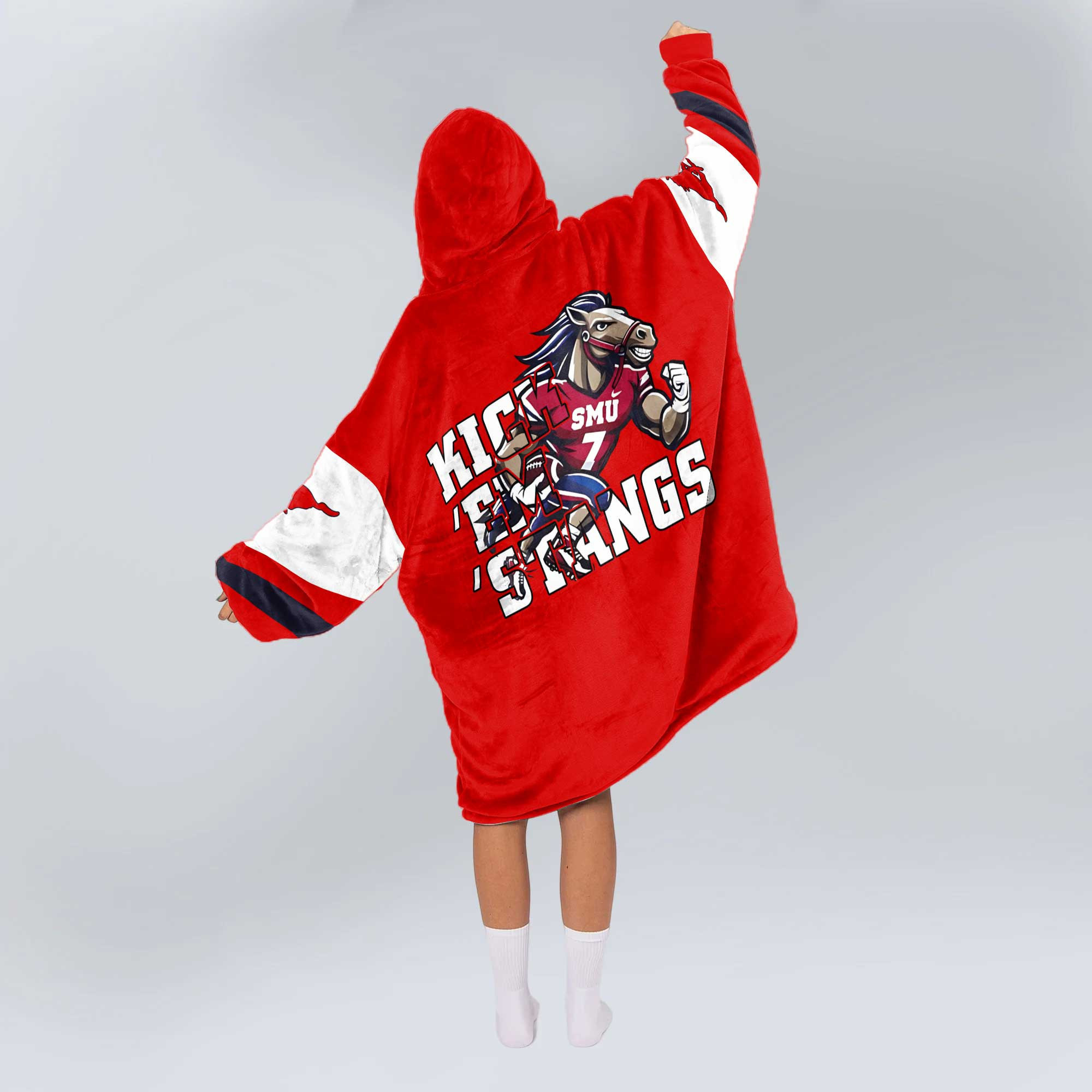 Adult SMU Football Unisex Blanket Hoodie