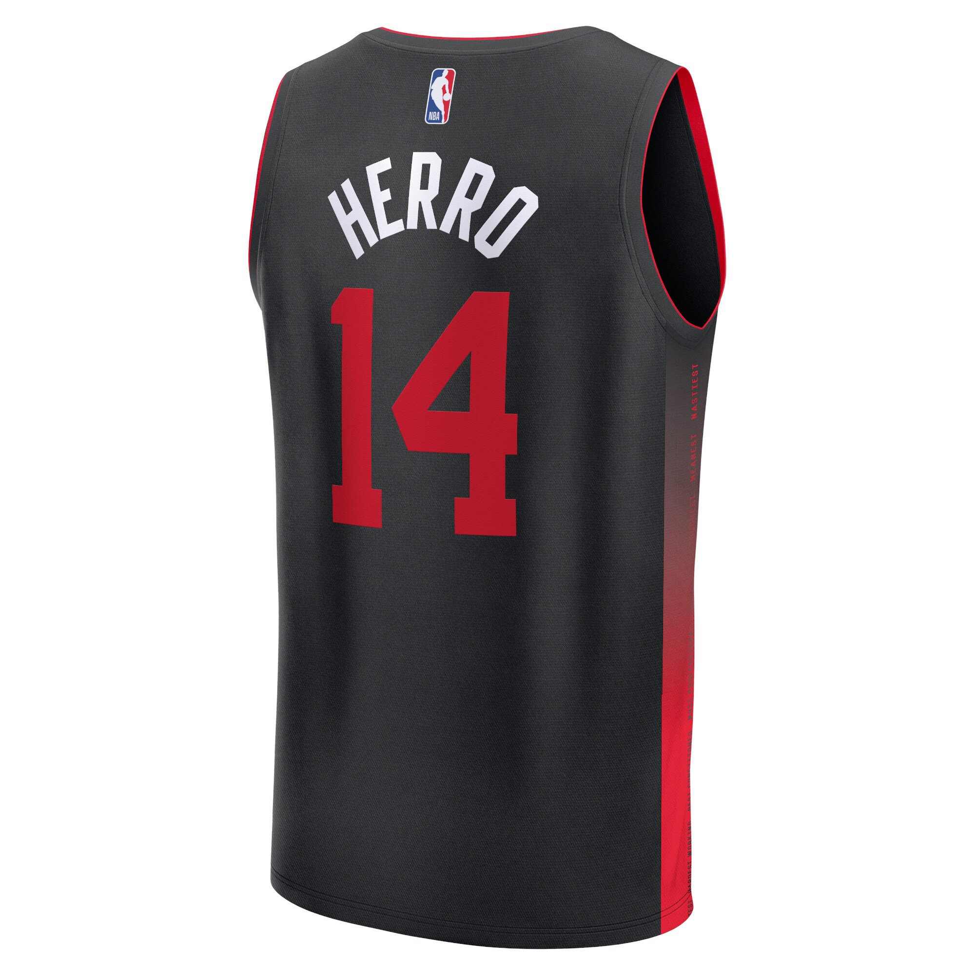 Youth Miami Heat Tyler Herro  Black 2023/24 Fast Break Jersey - City Edition