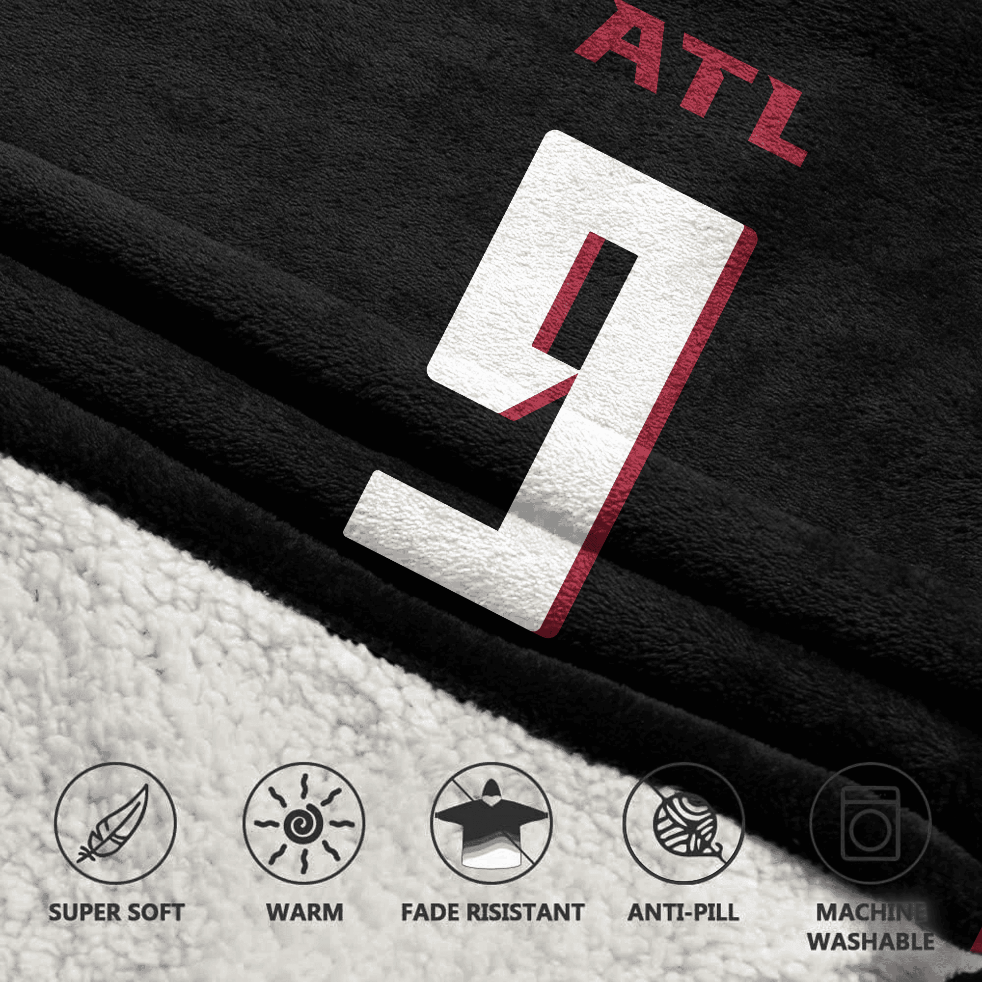 Adult 9 Atlanta Football Unisex Blanket Hoodie