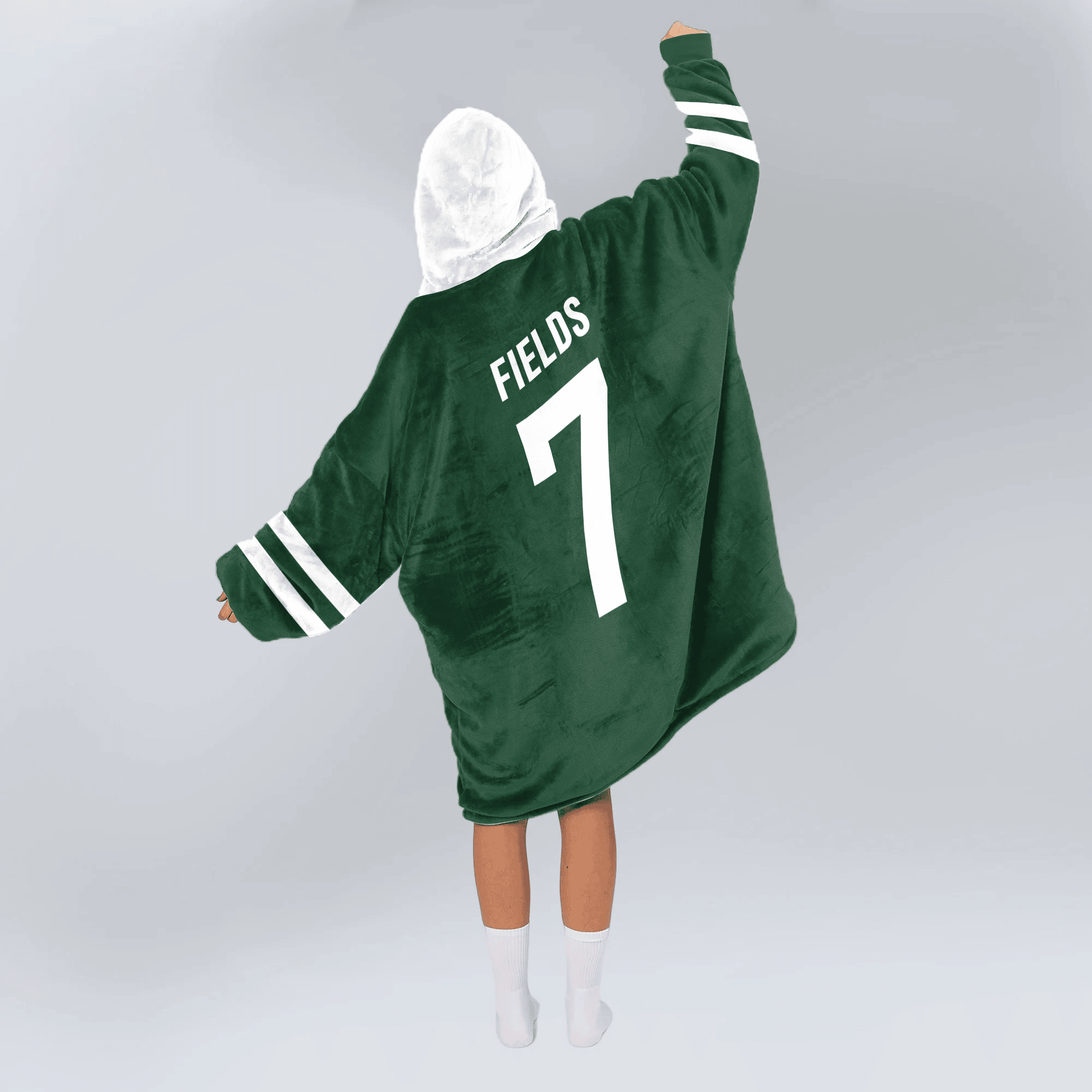 Adult J.F 7 Captain New York J Football Unisex Blanket Hoodie
