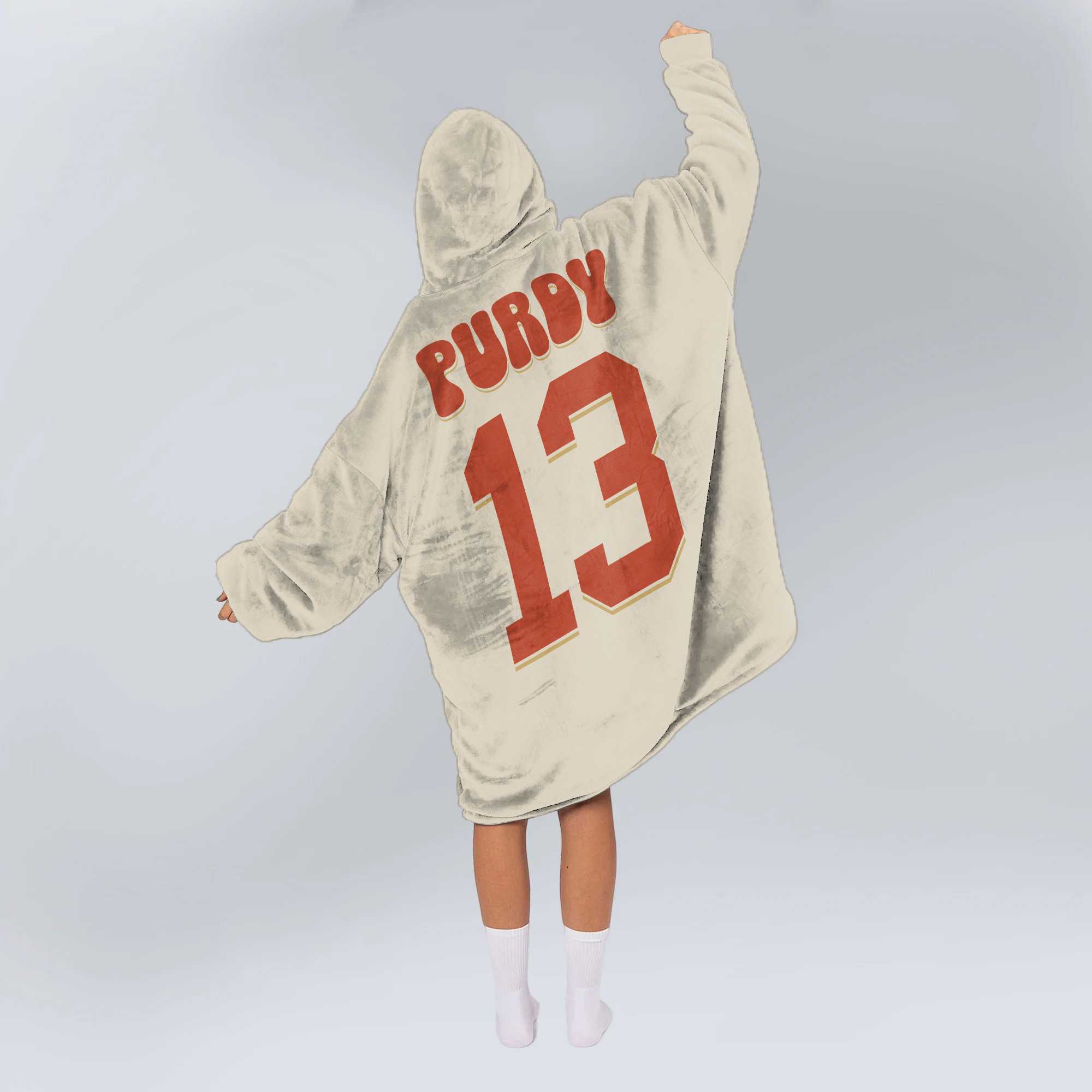 Adult Talk Purdy To Me 13 San Francisco 49ers Football Unisex Blanket Hoodie