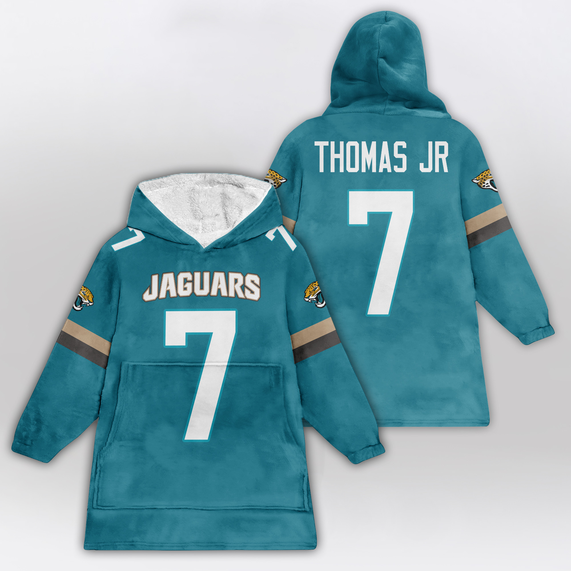 Kid 7 Jacksonville Football Unisex Blanket Hoodie