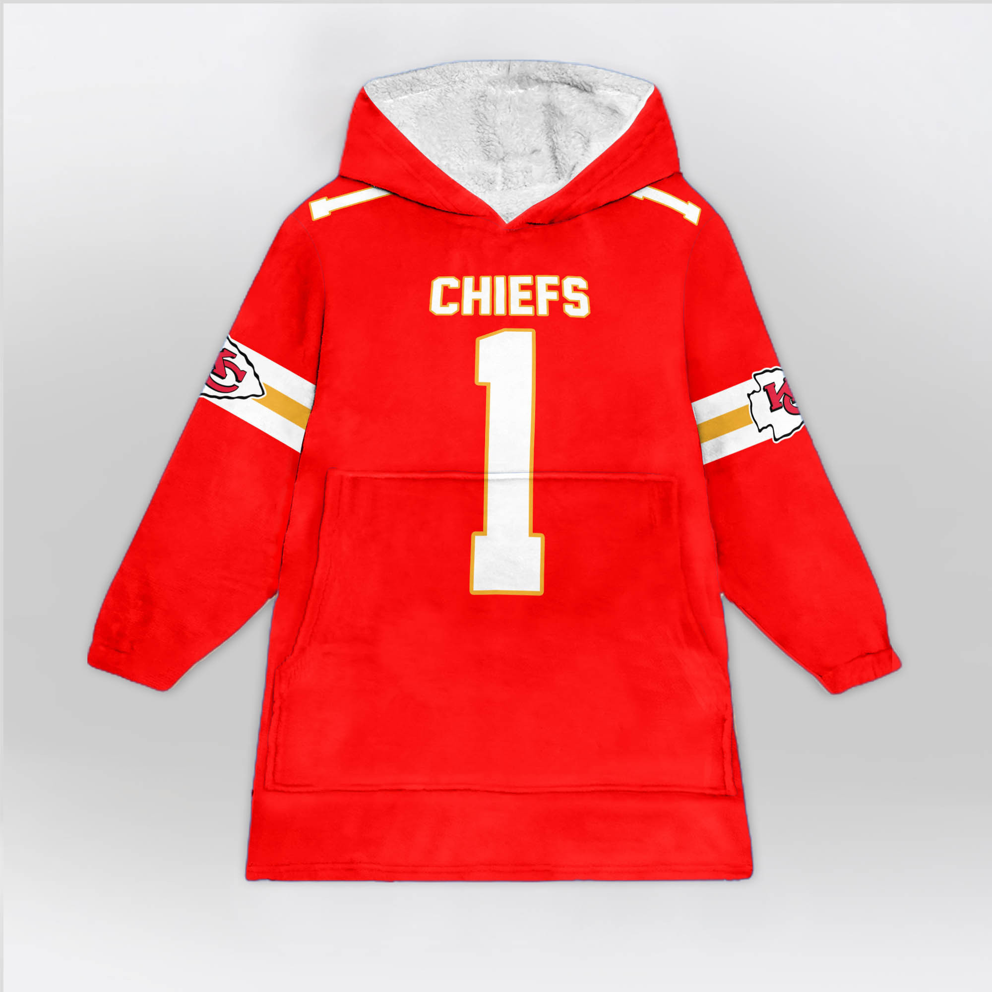 Adult 1 Kansas City Football Unisex Blanket Hoodie