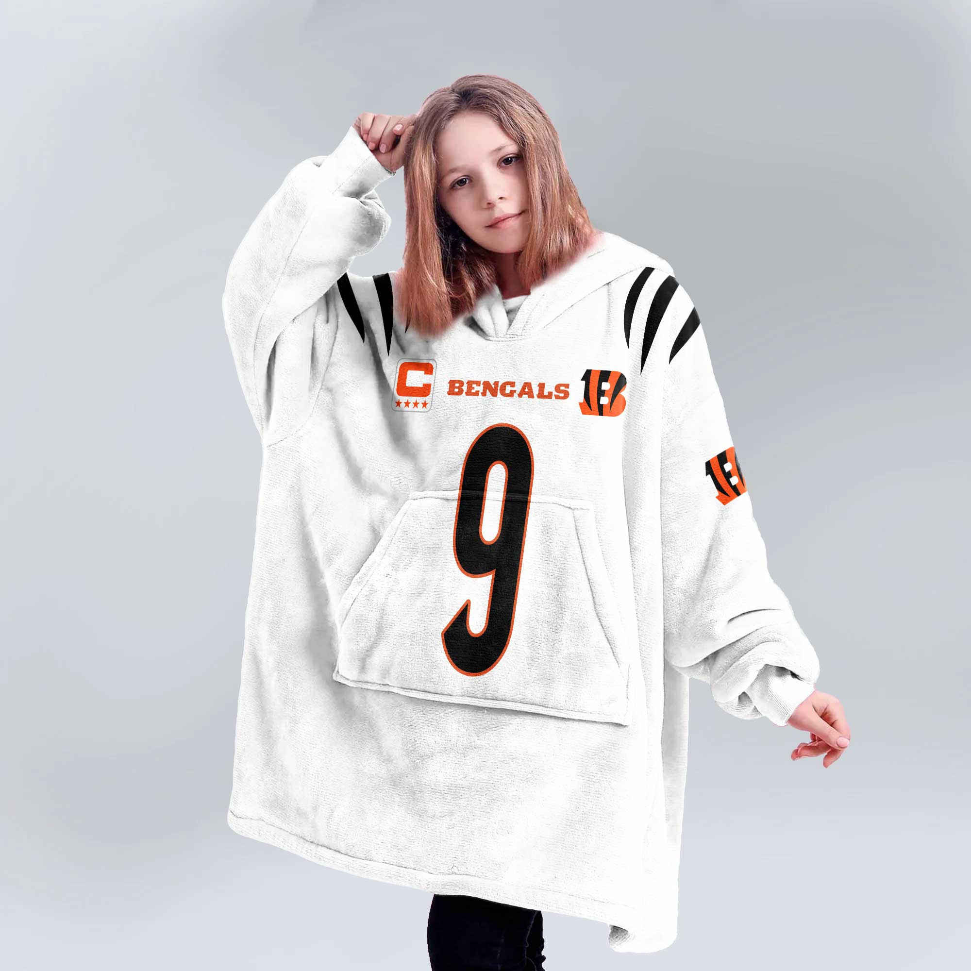 Kid 9 Cincinnati Football Unisex Blanket Hoodie