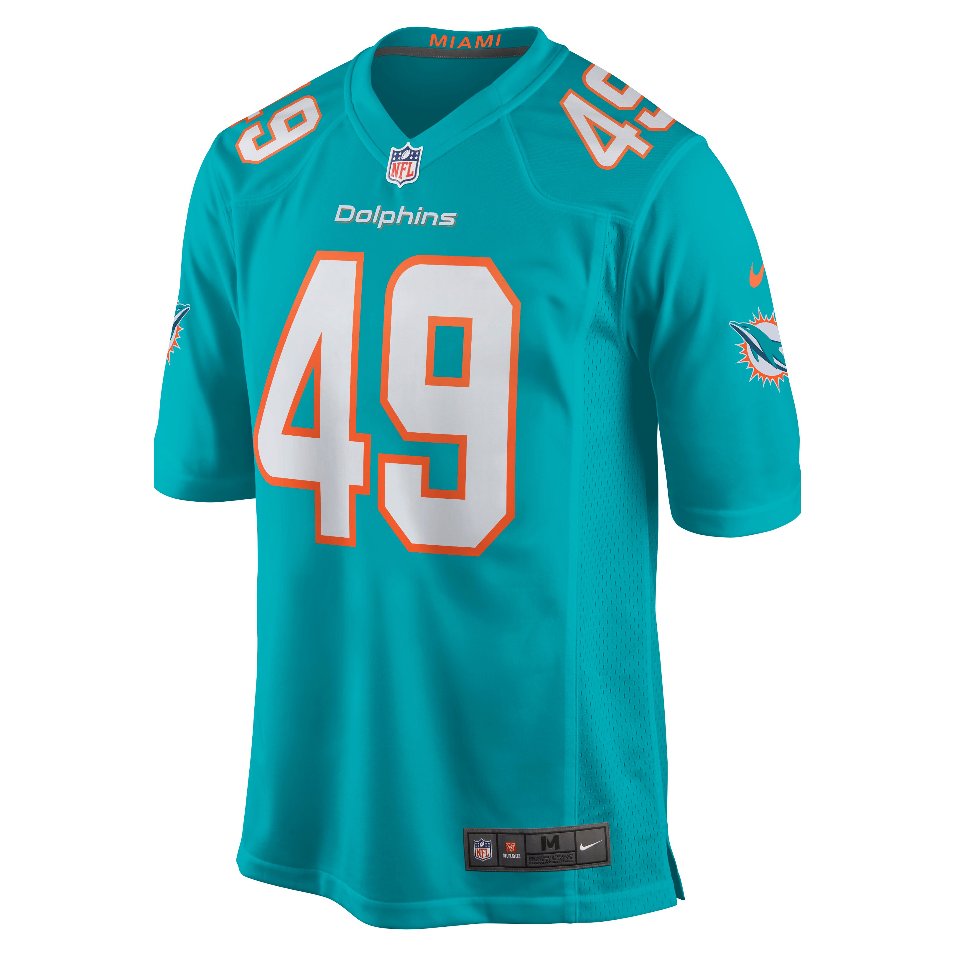 Sam Eguavoen Miami Dolphins  Game Jersey - Aqua