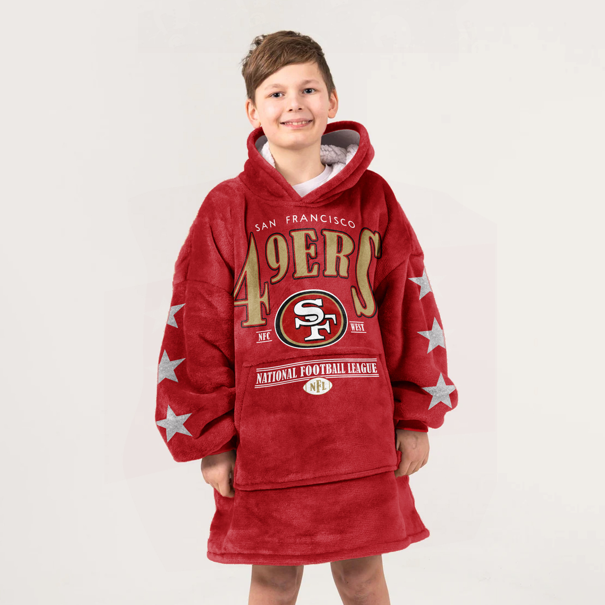 Adult San Francisco 49ers Football Unisex Blanket Hoodie