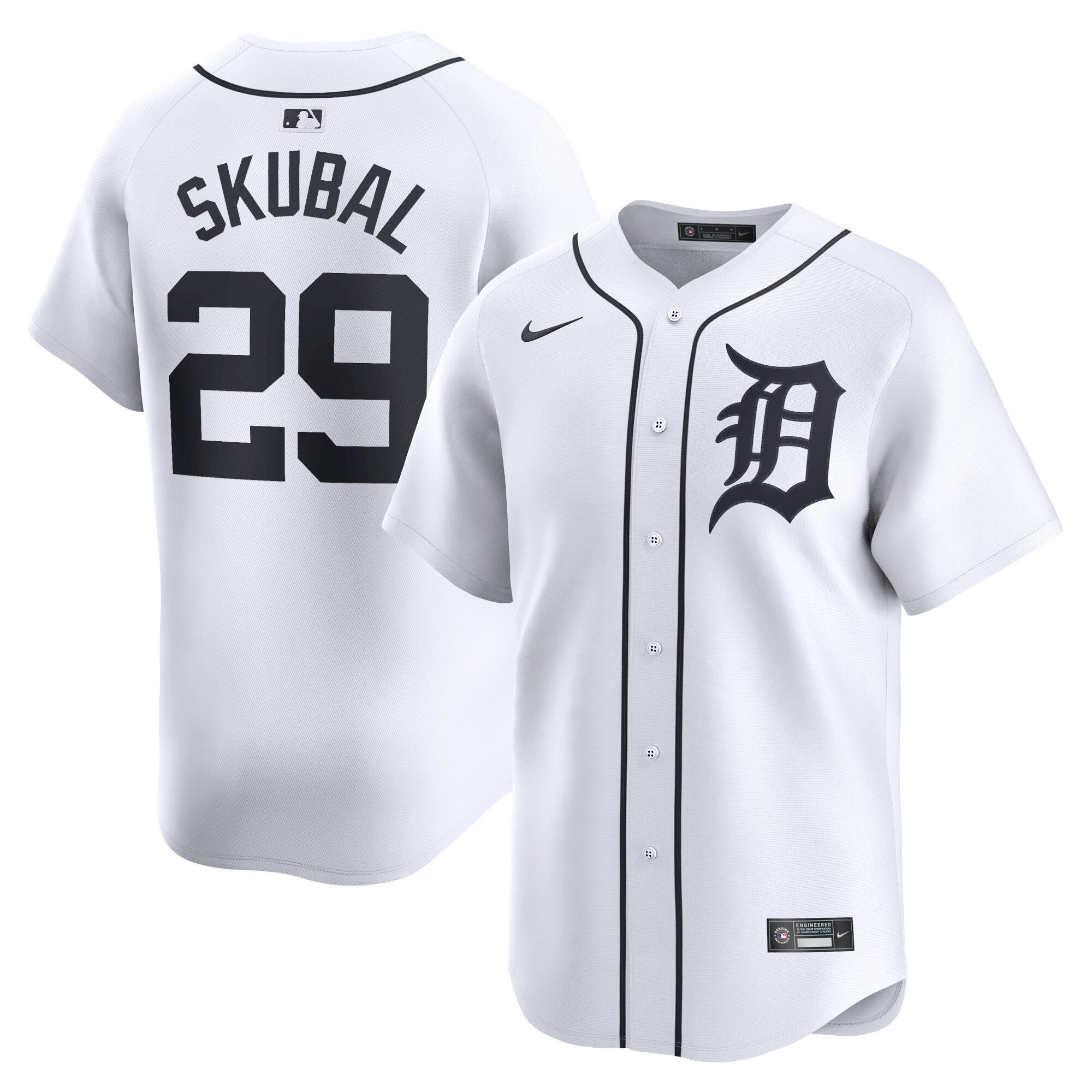 Men's Detroit Tigers #29 Tarik Skubal  White Home Limited Player Jersey
