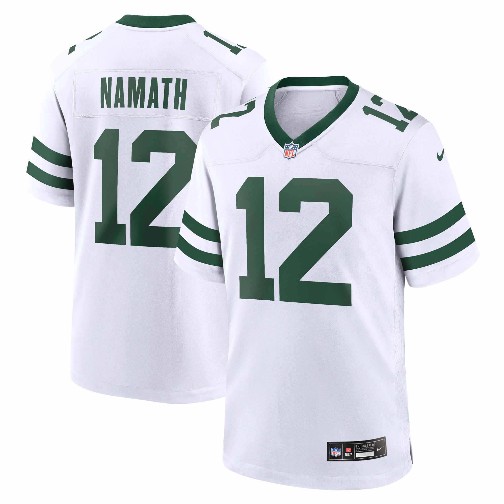 Joe Namath New York Jets Legacy Retired Player Game Jersey - White