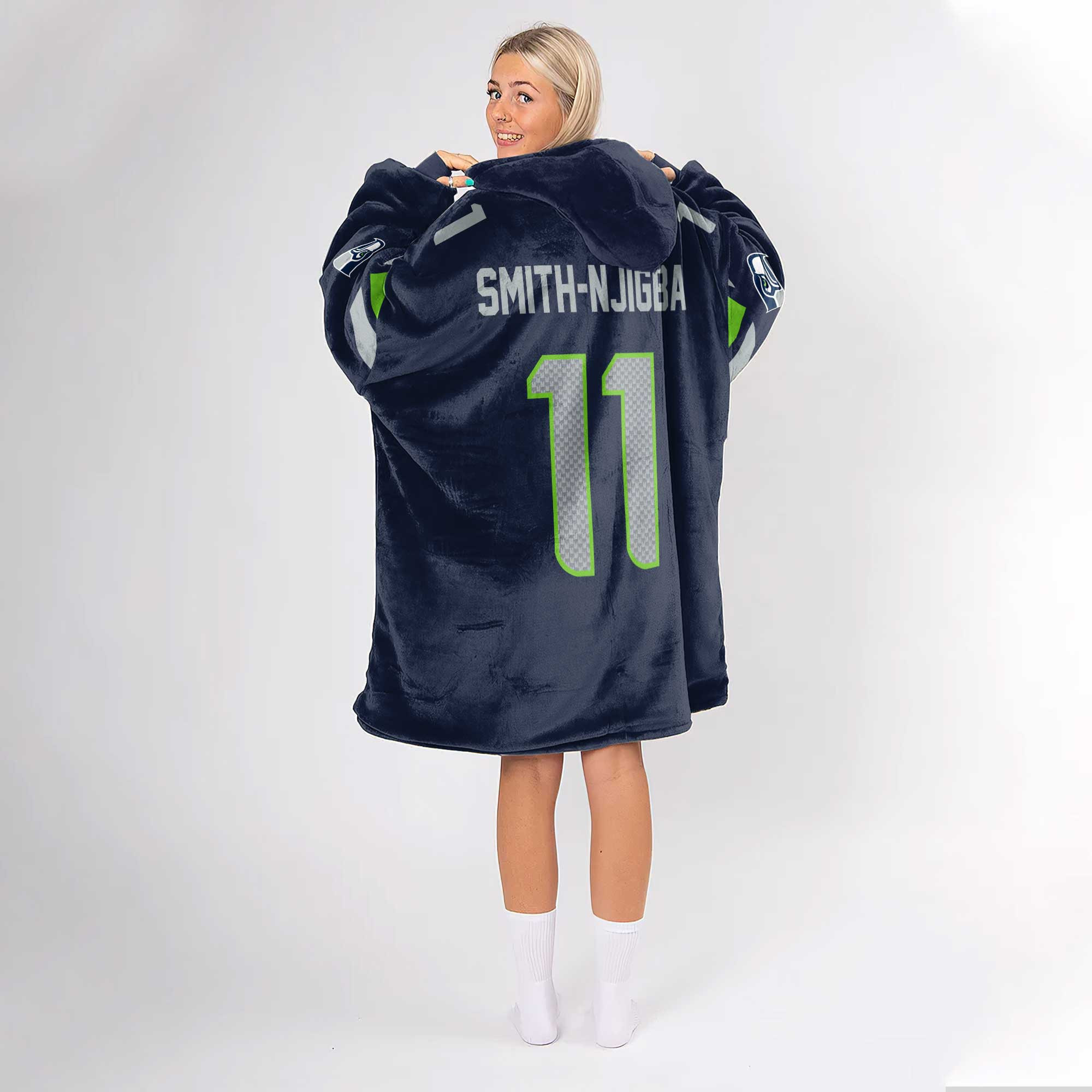Adult 11 Seattle Football Unisex Blanket Hoodie